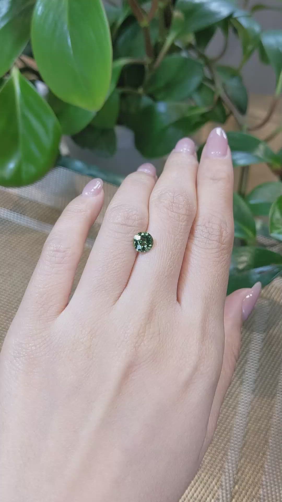 1.62 Ct. Bluish Green Sapphire from Madagascar Size Video