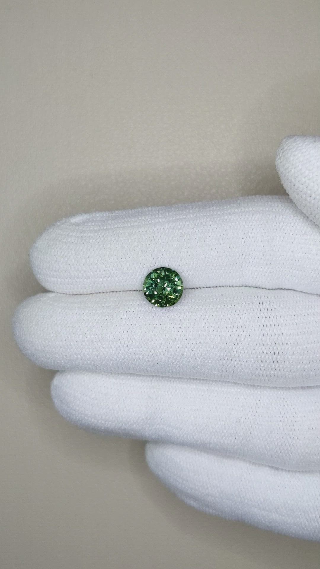 1.62 Ct. Bluish Green Sapphire from Madagascar Size Video