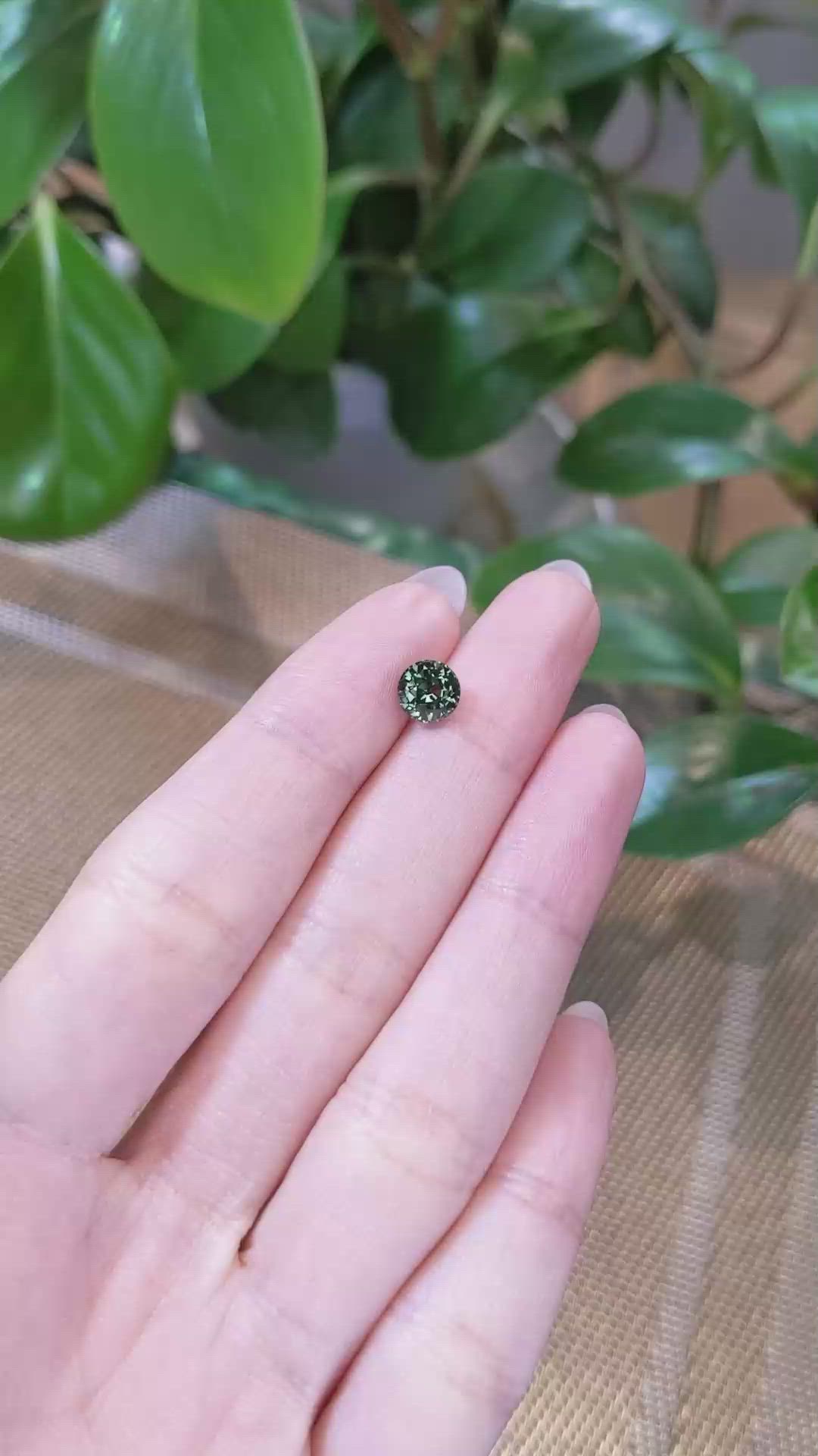 1.65 Ct. Bluish Green Sapphire from Madagascar Size Video