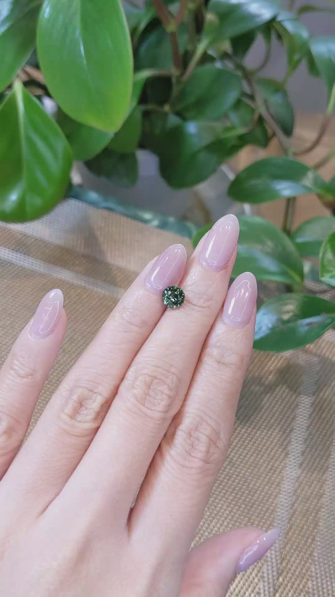 1.65 Ct. Bluish Green Sapphire from Madagascar Size Video