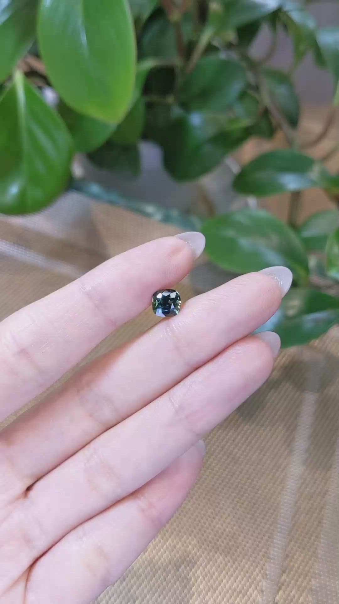 1.60 Ct. Bluish Green Sapphire from Madagascar Size Video