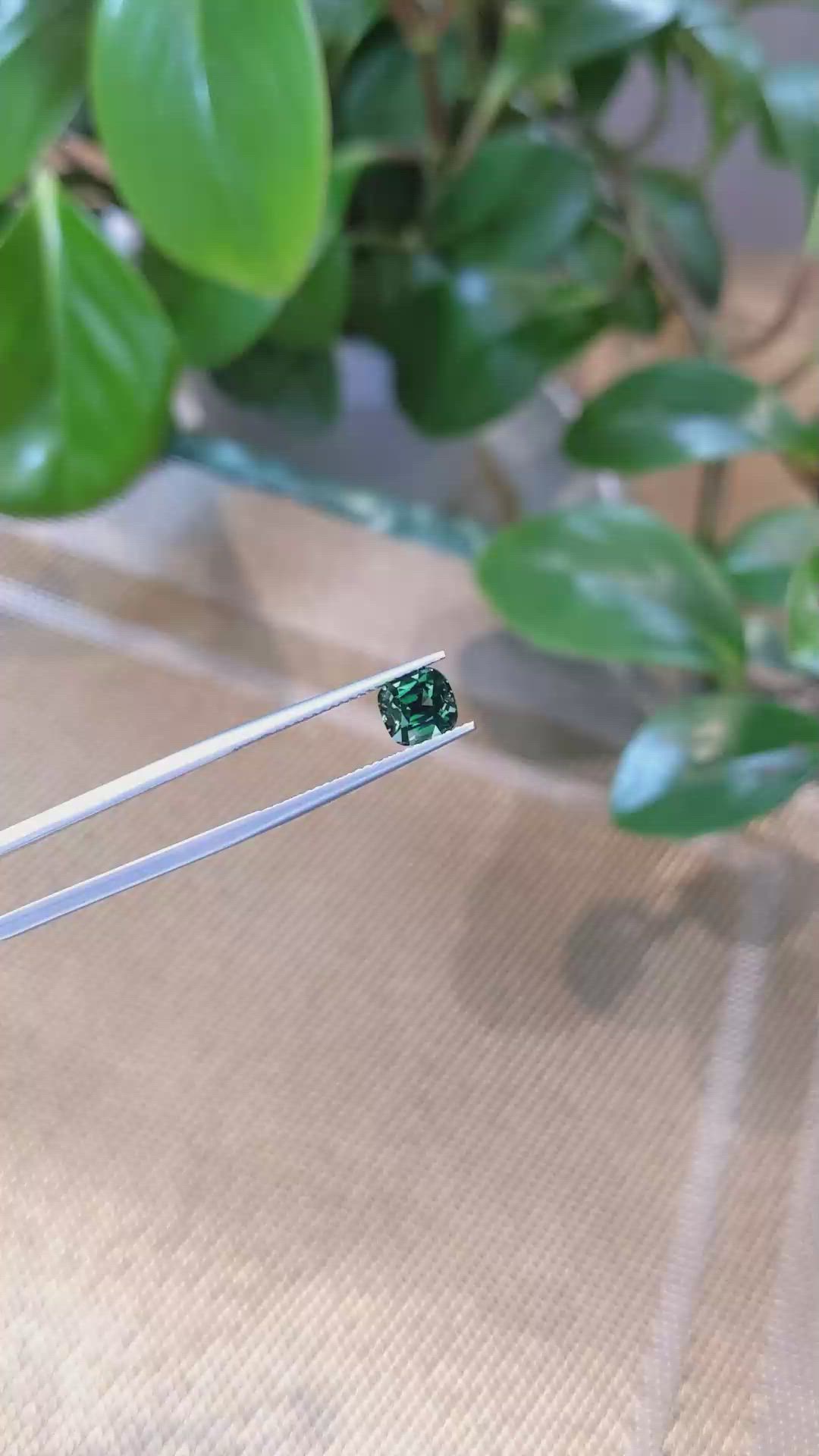 1.60 Ct. Bluish Green Sapphire from Madagascar Size Video