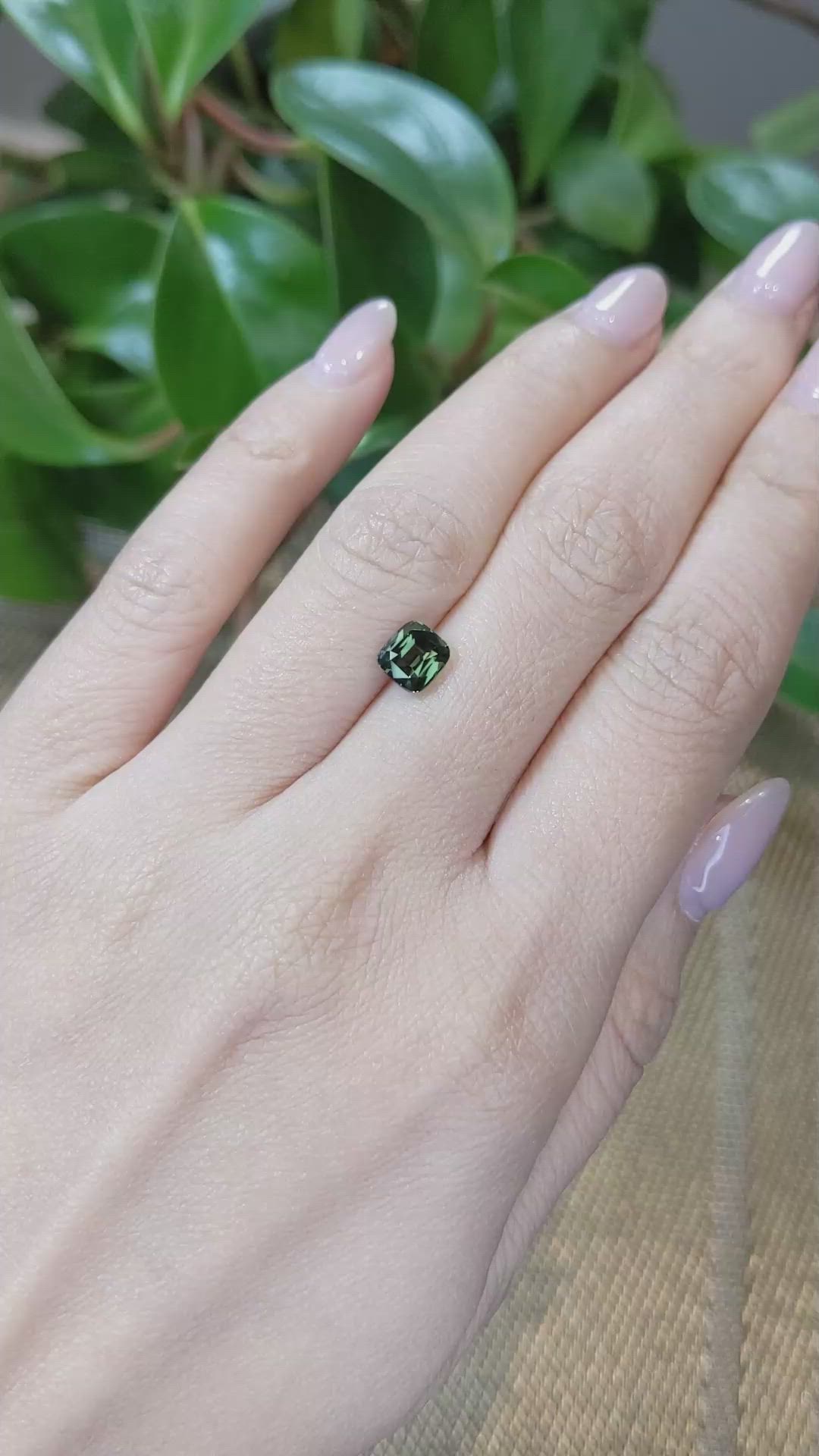 1.58 Ct. Green Sapphire from Madagascar Size Video