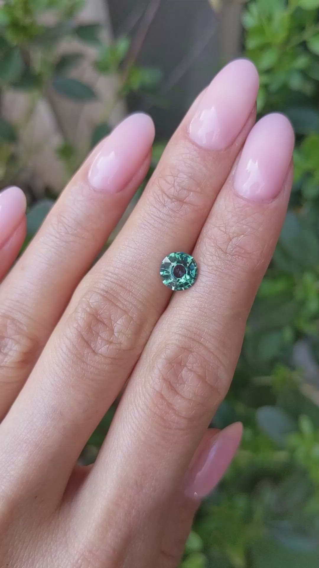 1.65 Ct. Bluish Green Sapphire from Madagascar Size Video