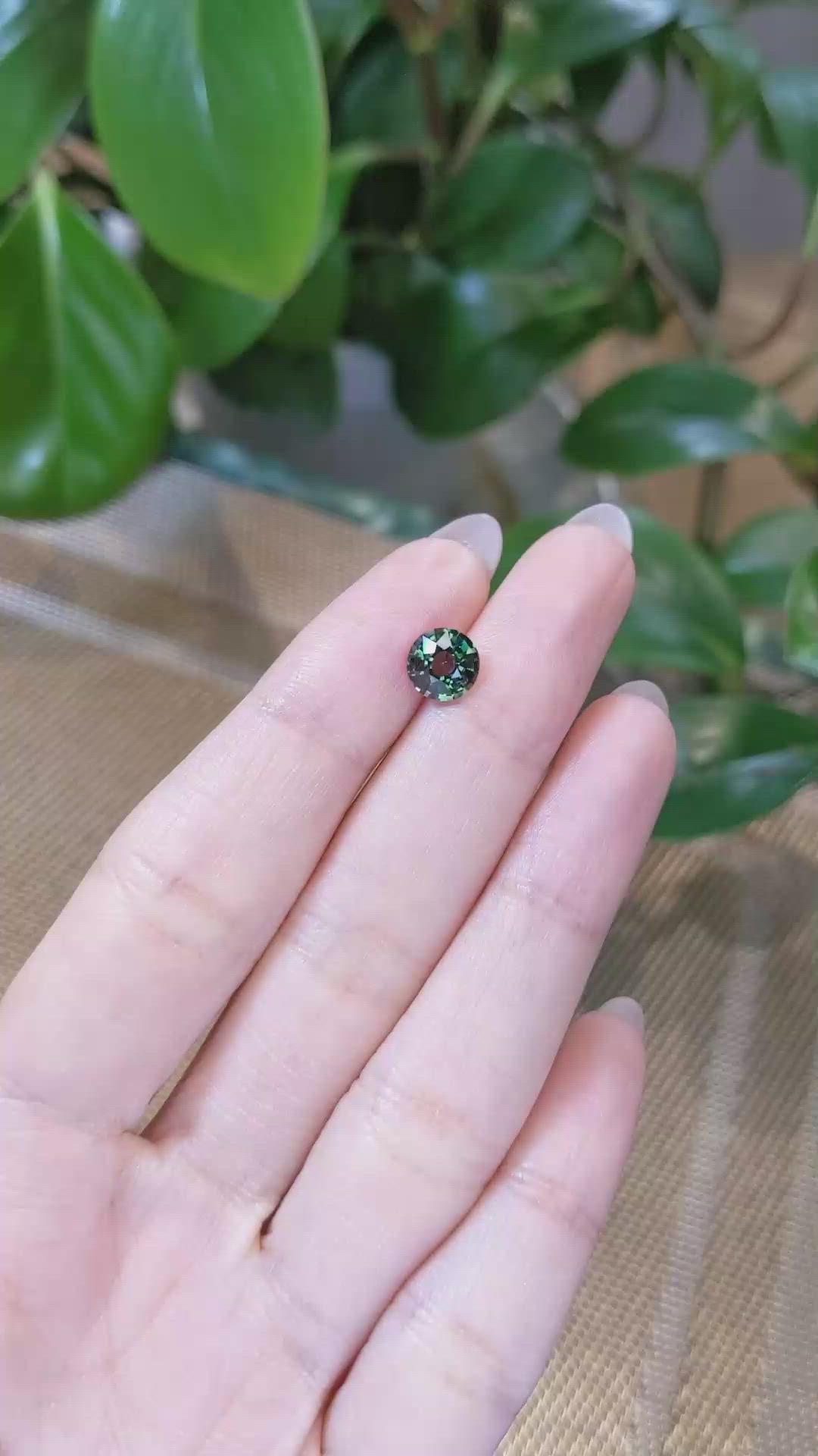 1.65 Ct. Bluish Green Sapphire from Madagascar Size Video