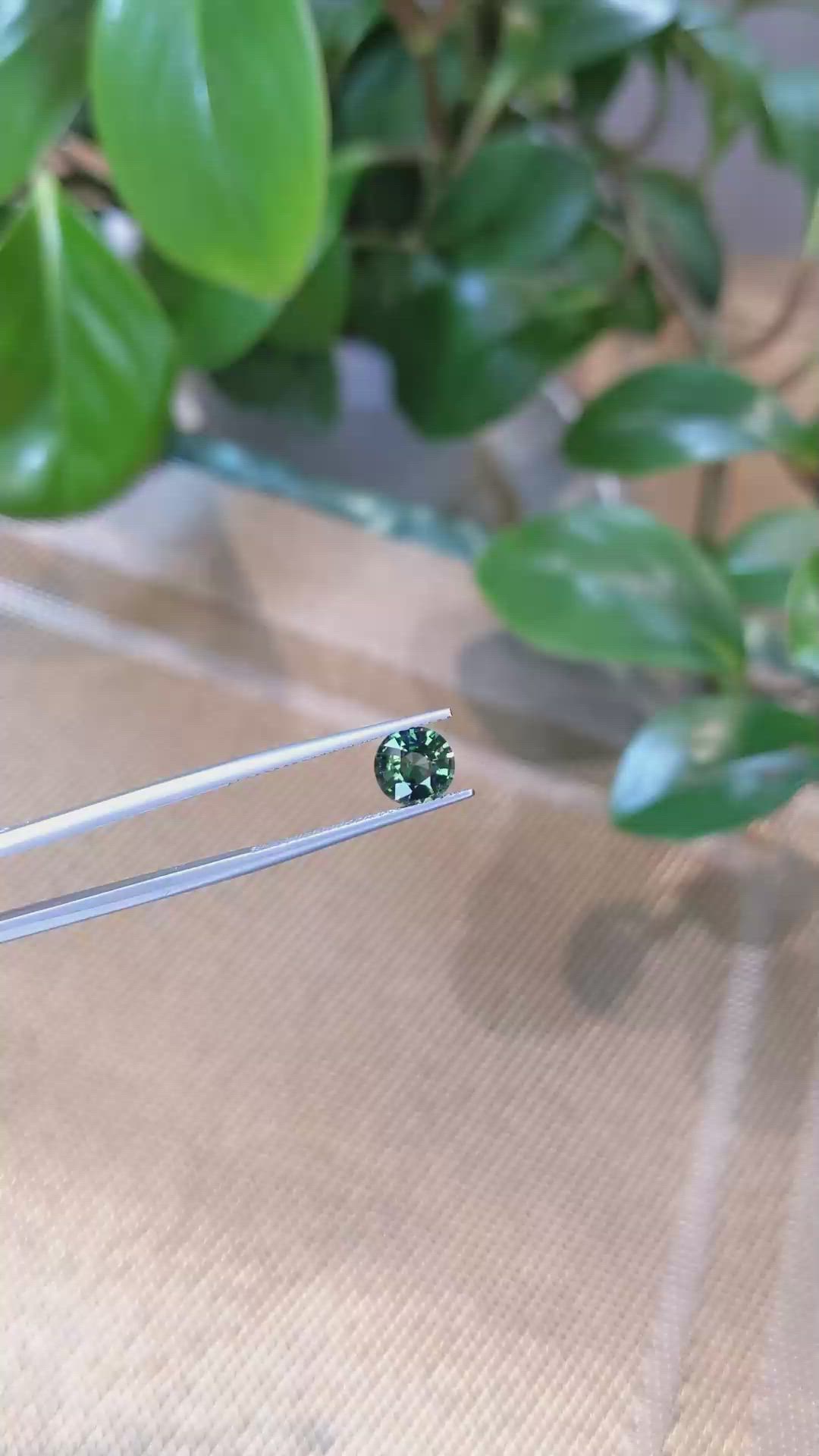 1.65 Ct. Bluish Green Sapphire from Madagascar Size Video