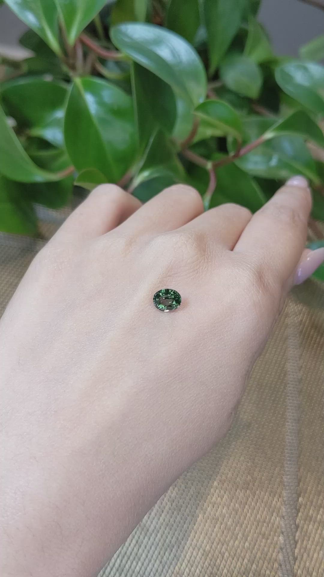 1.56 Ct. Green Sapphire from Madagascar Size Video