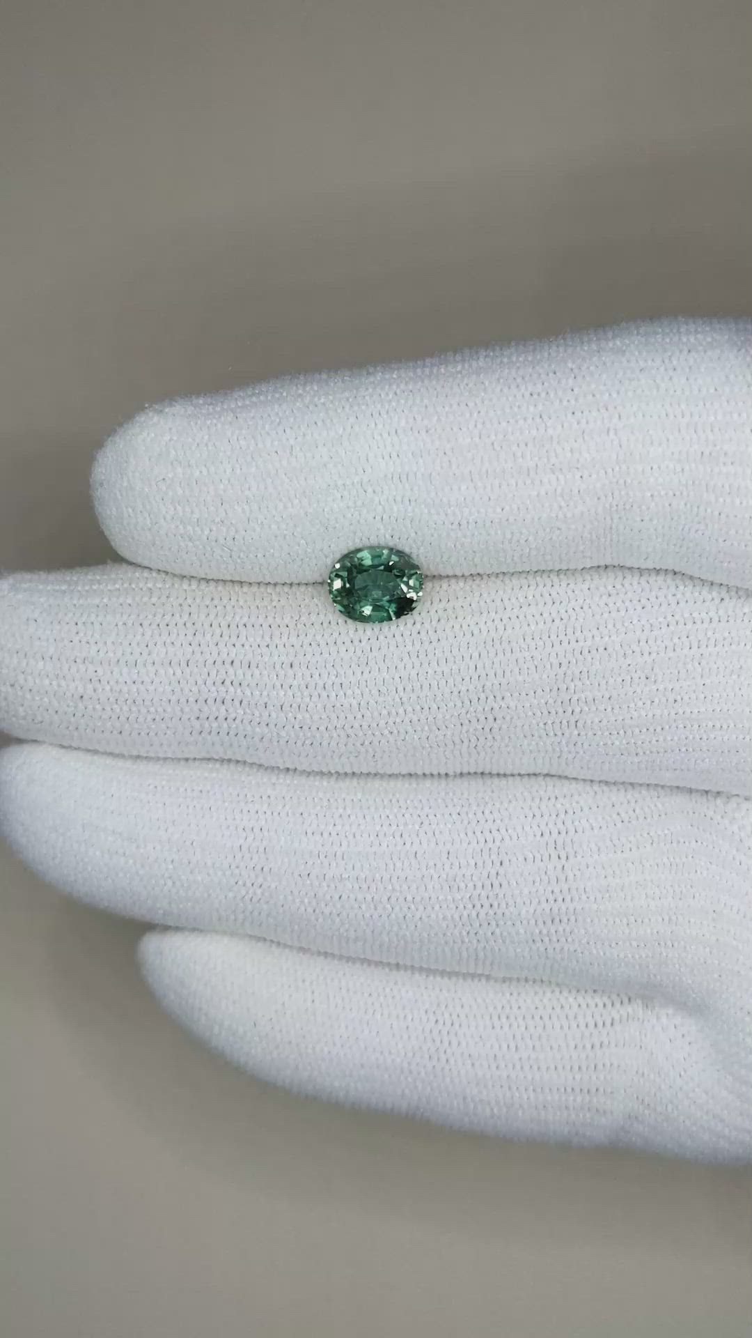 1.56 Ct. Green Sapphire from Madagascar Size Video