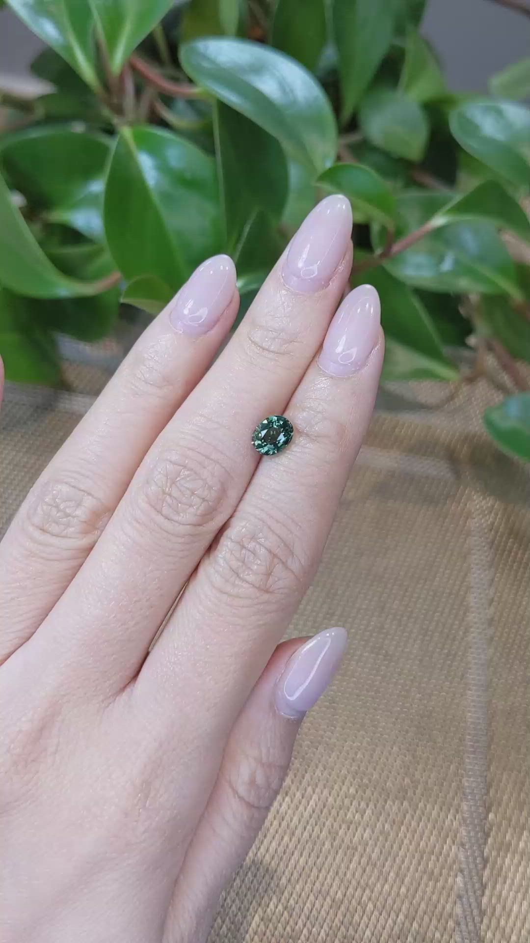 1.56 Ct. Green Sapphire from Madagascar Size Video