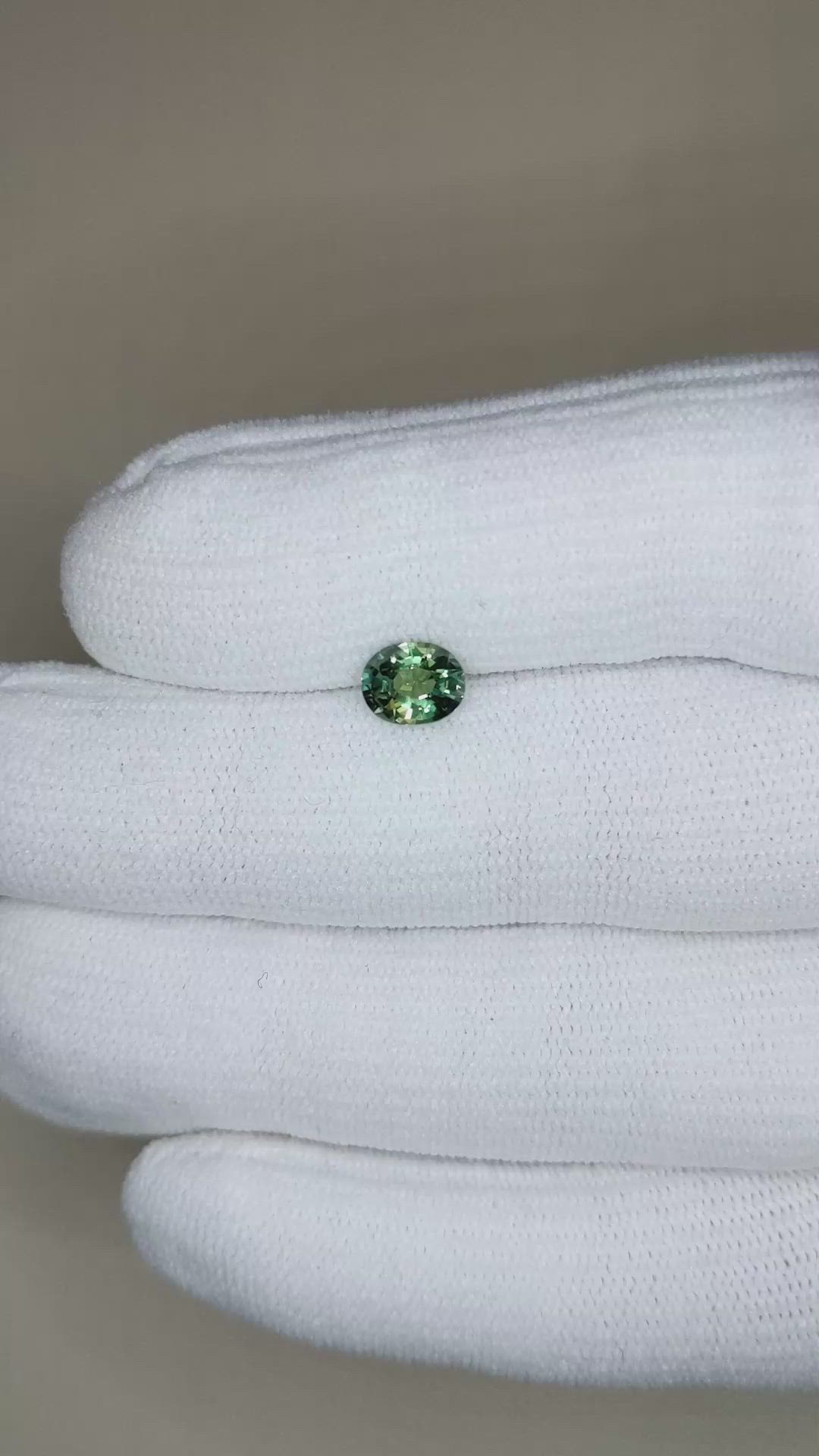 1.16 Ct. Green Sapphire from Madagascar Size Video