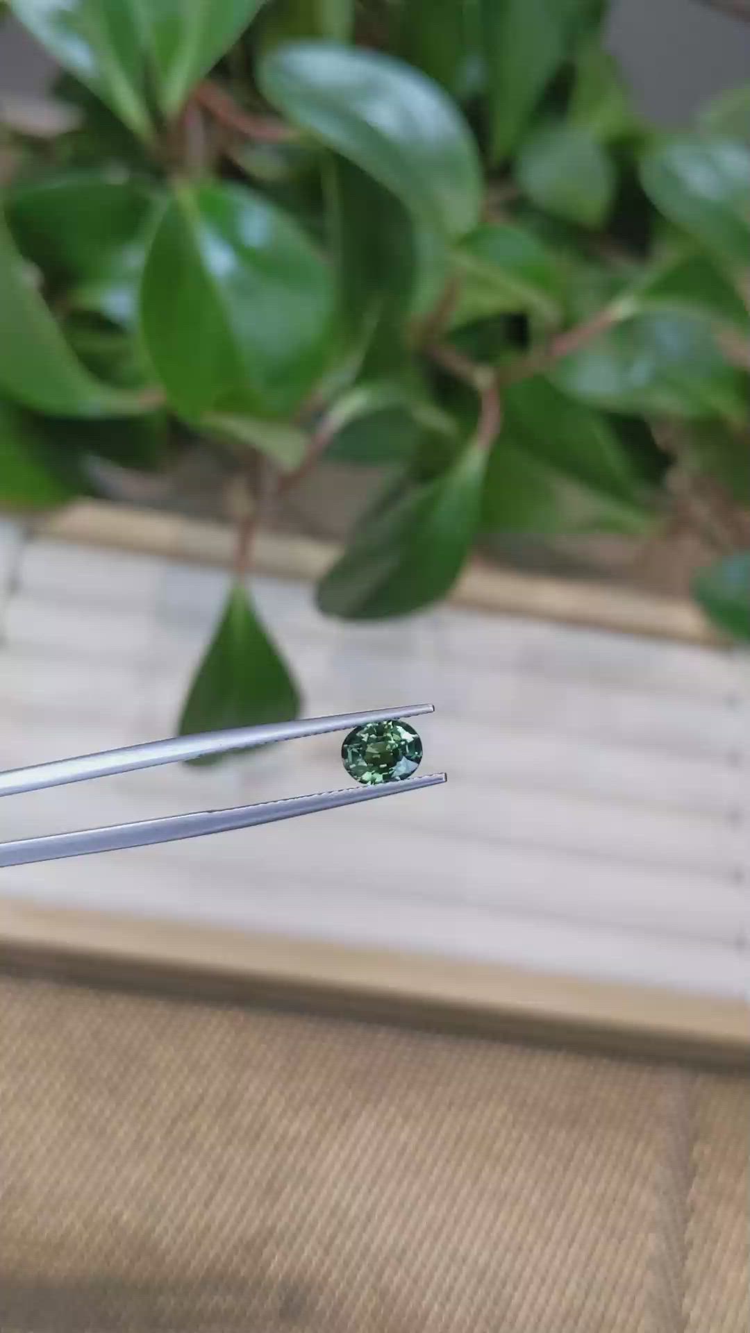 1.16 Ct. Green Sapphire from Madagascar Size Video