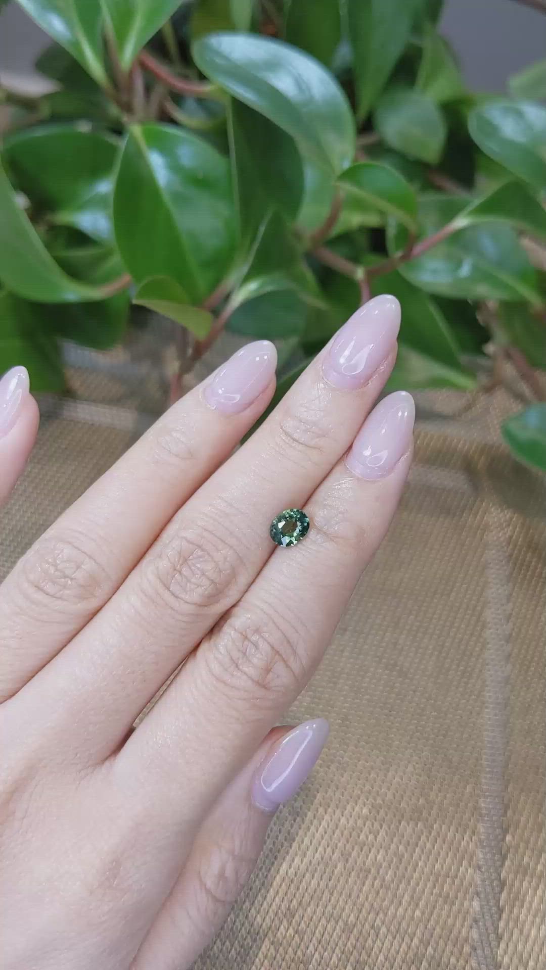 1.16 Ct. Green Sapphire from Madagascar Size Video