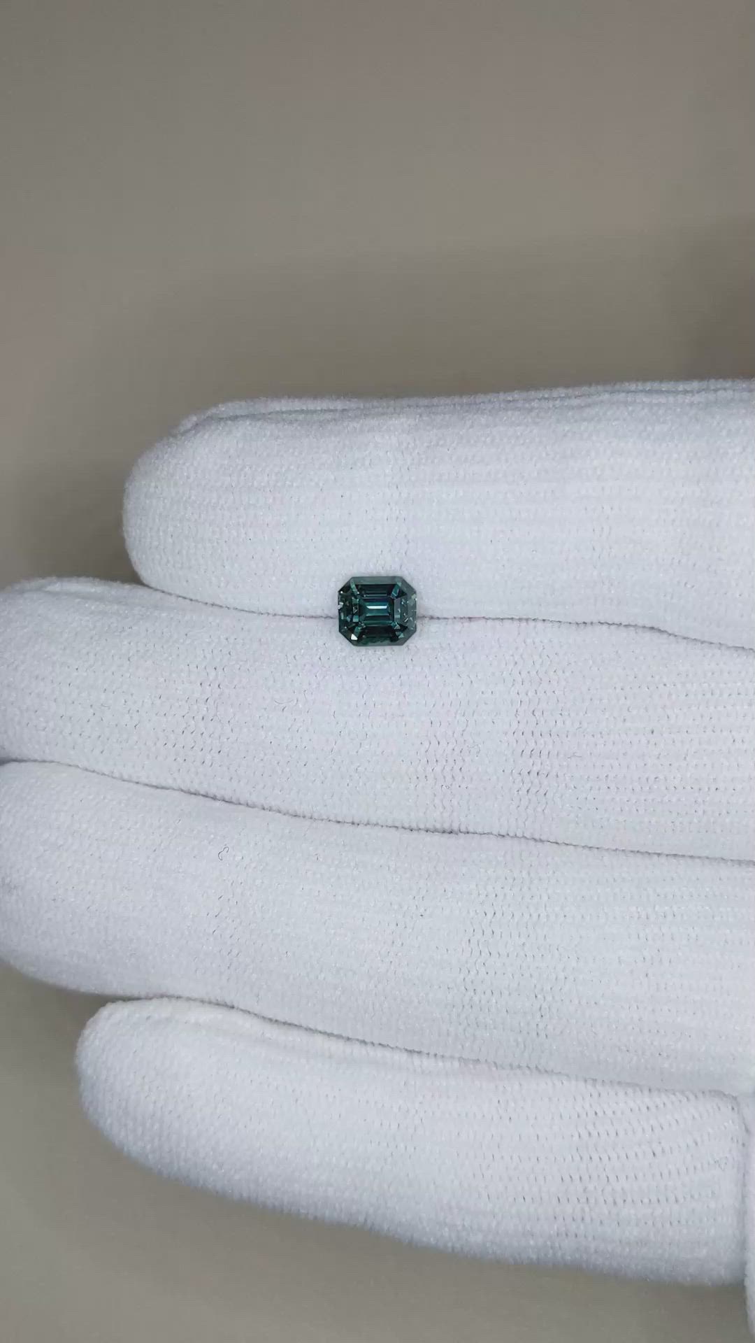 1.53 Ct. Greenish Blue Sapphire from Madagascar Size Video