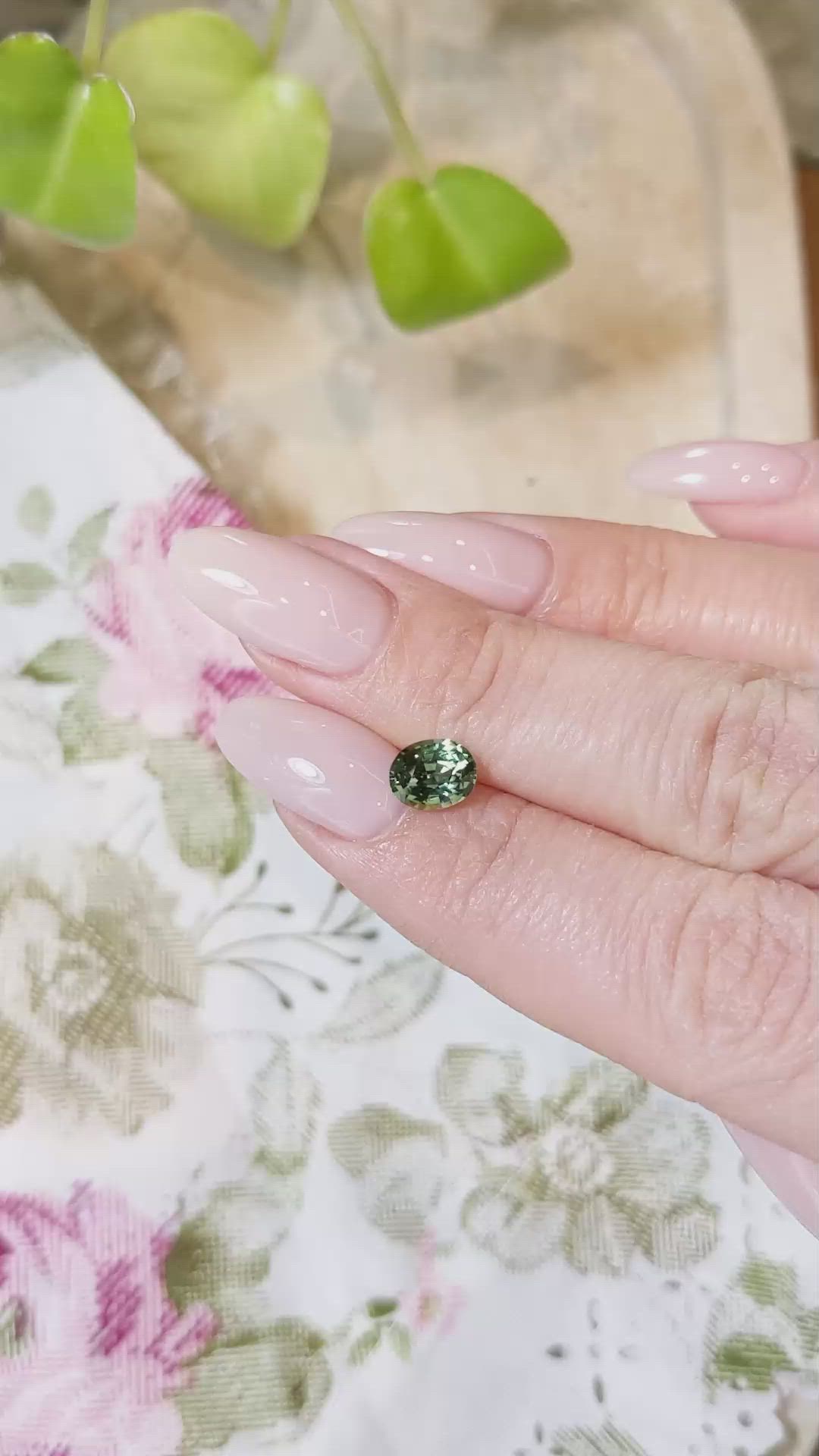 1.39 Ct. Green Sapphire from Madagascar Size Video