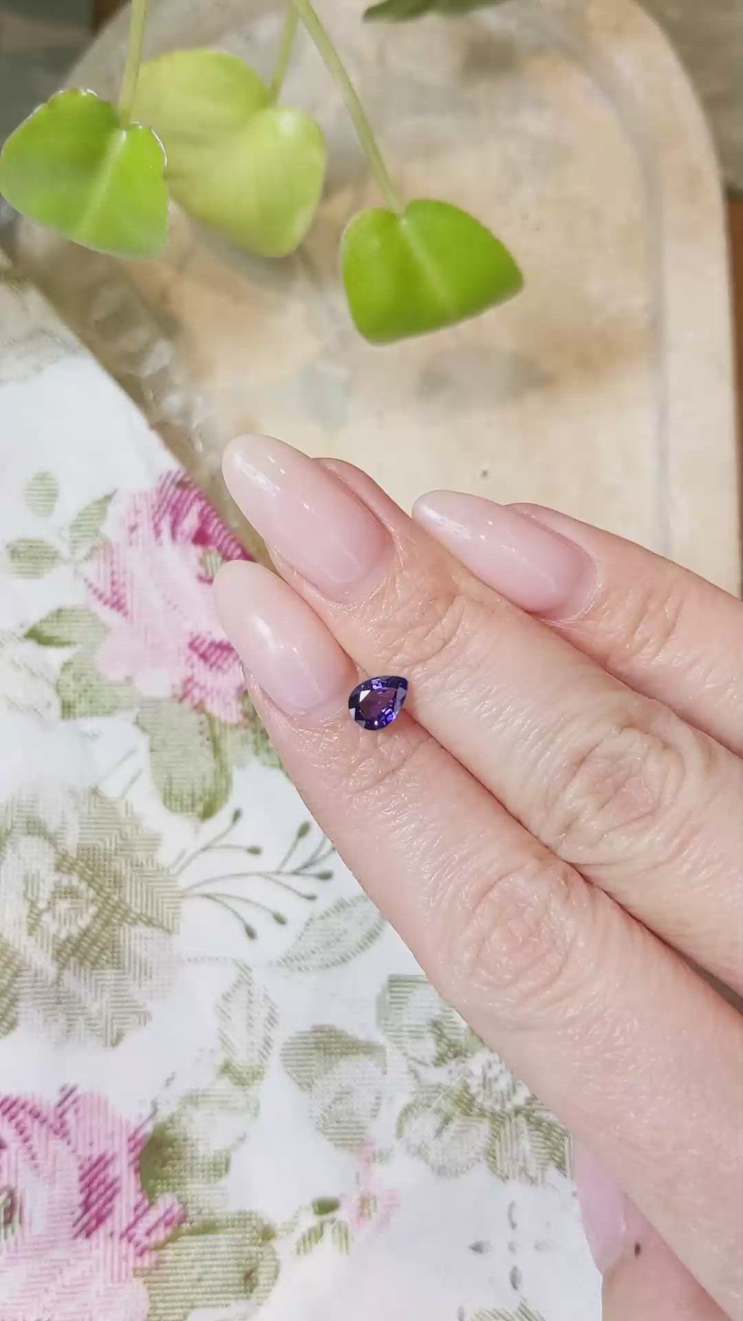 0.95 Ct. Purplish Blue Sapphire from Ceylon (Sri Lanka) Size Video