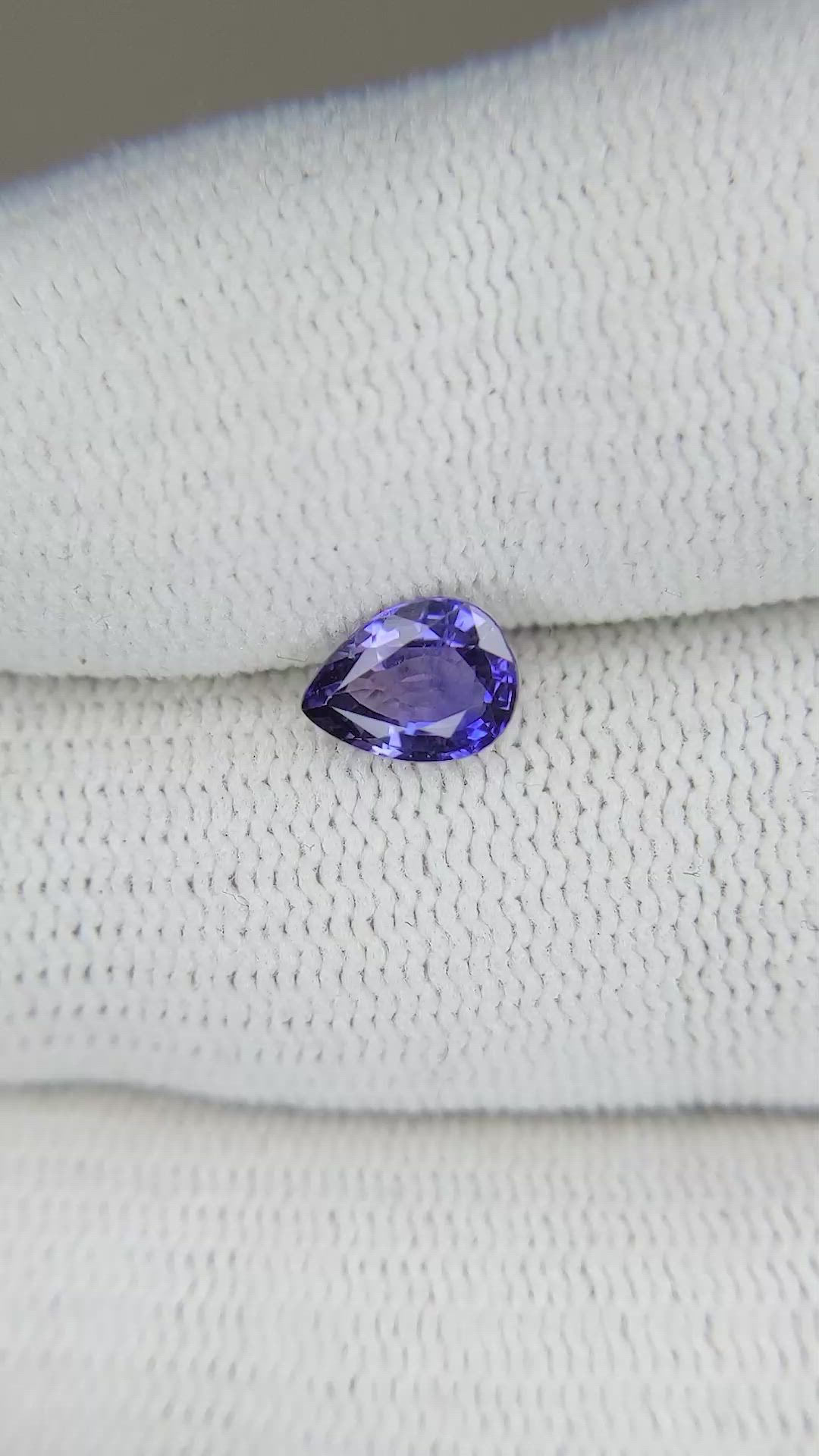 0.95 Ct. Purplish Blue Sapphire from Ceylon (Sri Lanka) Size Video