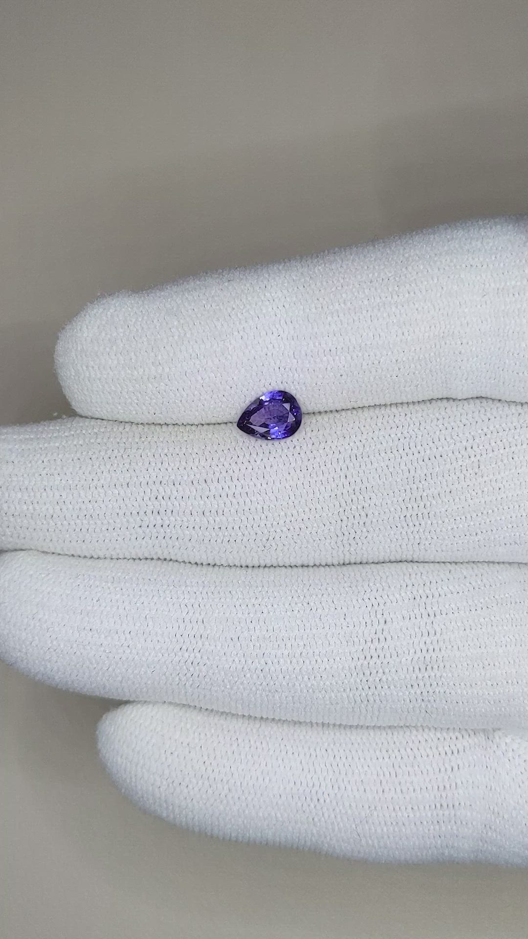 0.95 Ct. Purplish Blue Sapphire from Ceylon (Sri Lanka) Size Video