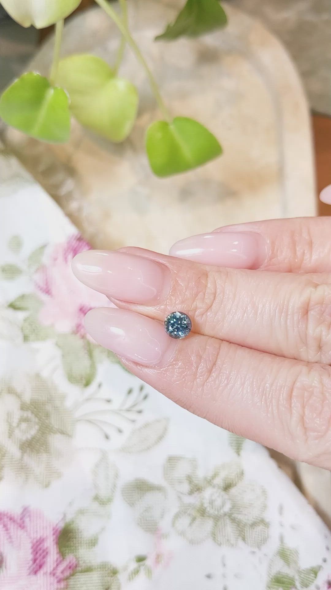 0.85 Ct. Greenish Blue Sapphire from Madagascar Size Video