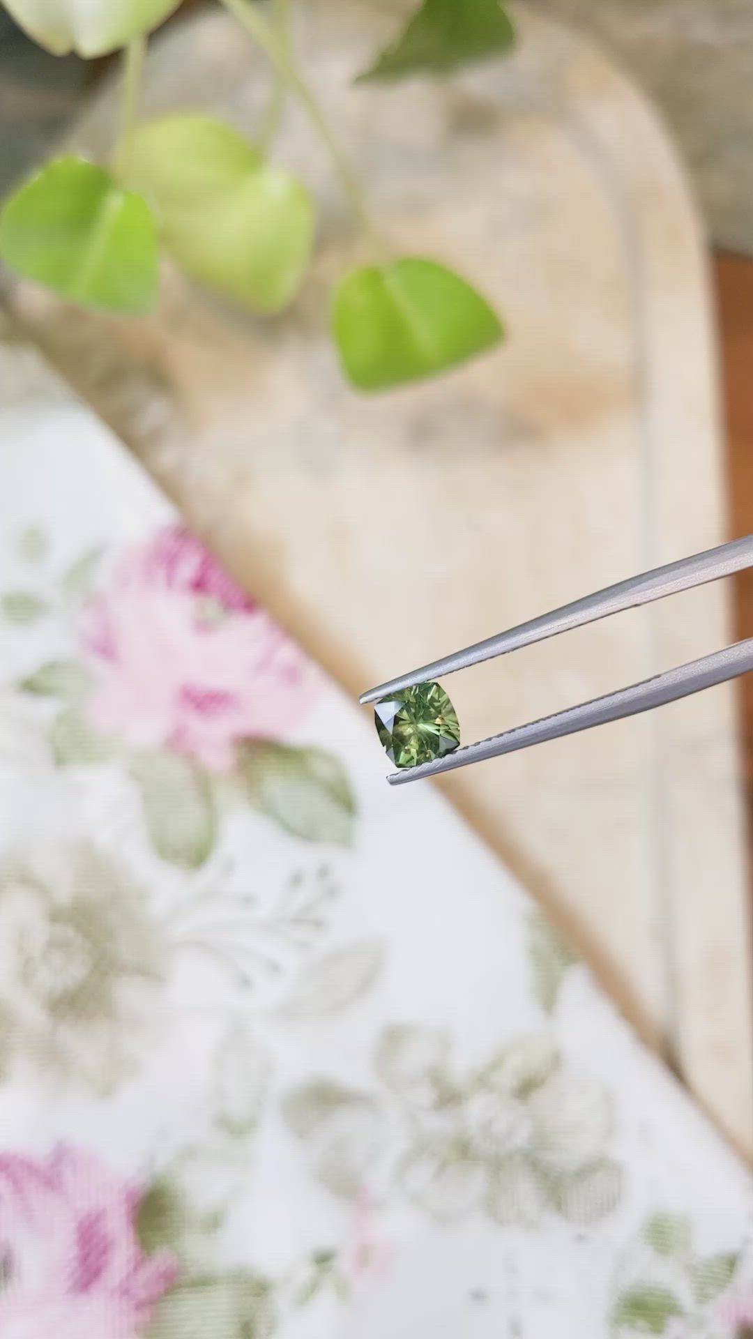 0.98 Ct. Green Sapphire from Australia Size Video