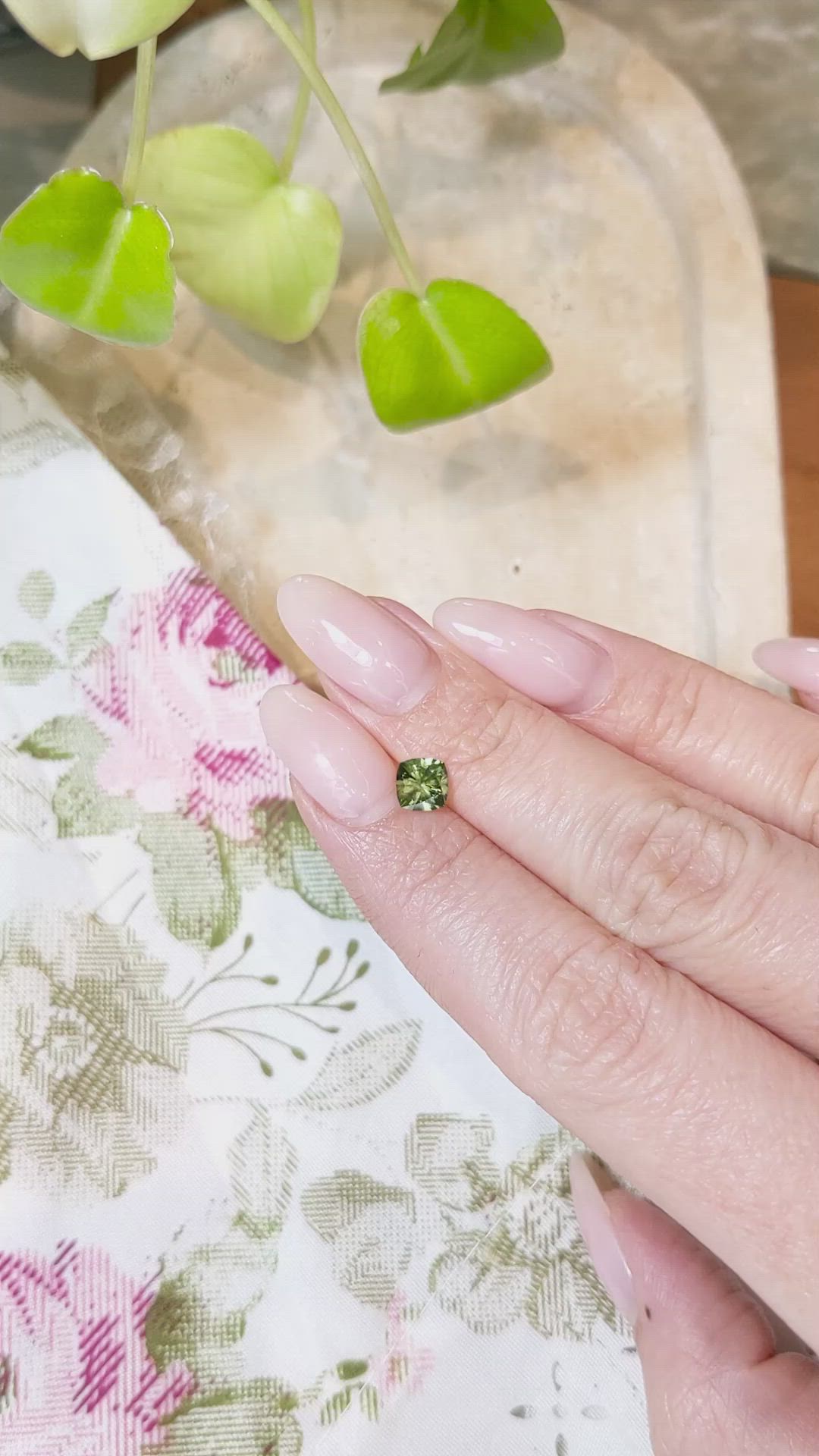 0.98 Ct. Green Sapphire from Australia Size Video