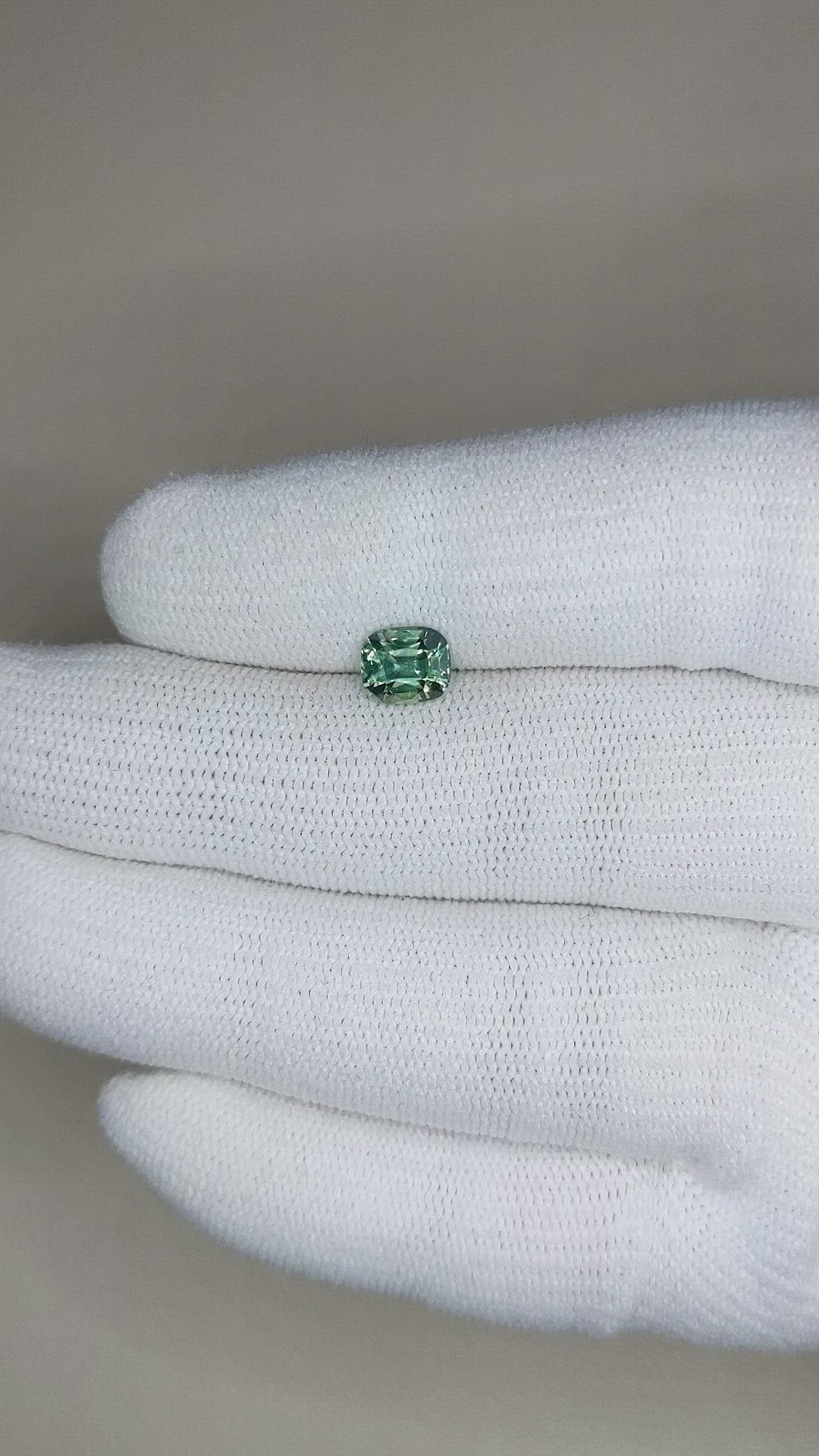 1.20 Ct. Bluish Green Sapphire from Madagascar Size Video