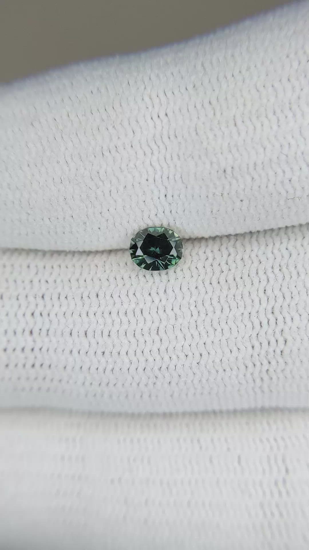 0.39 Ct. Bluish Green Sapphire from Australia Size Video