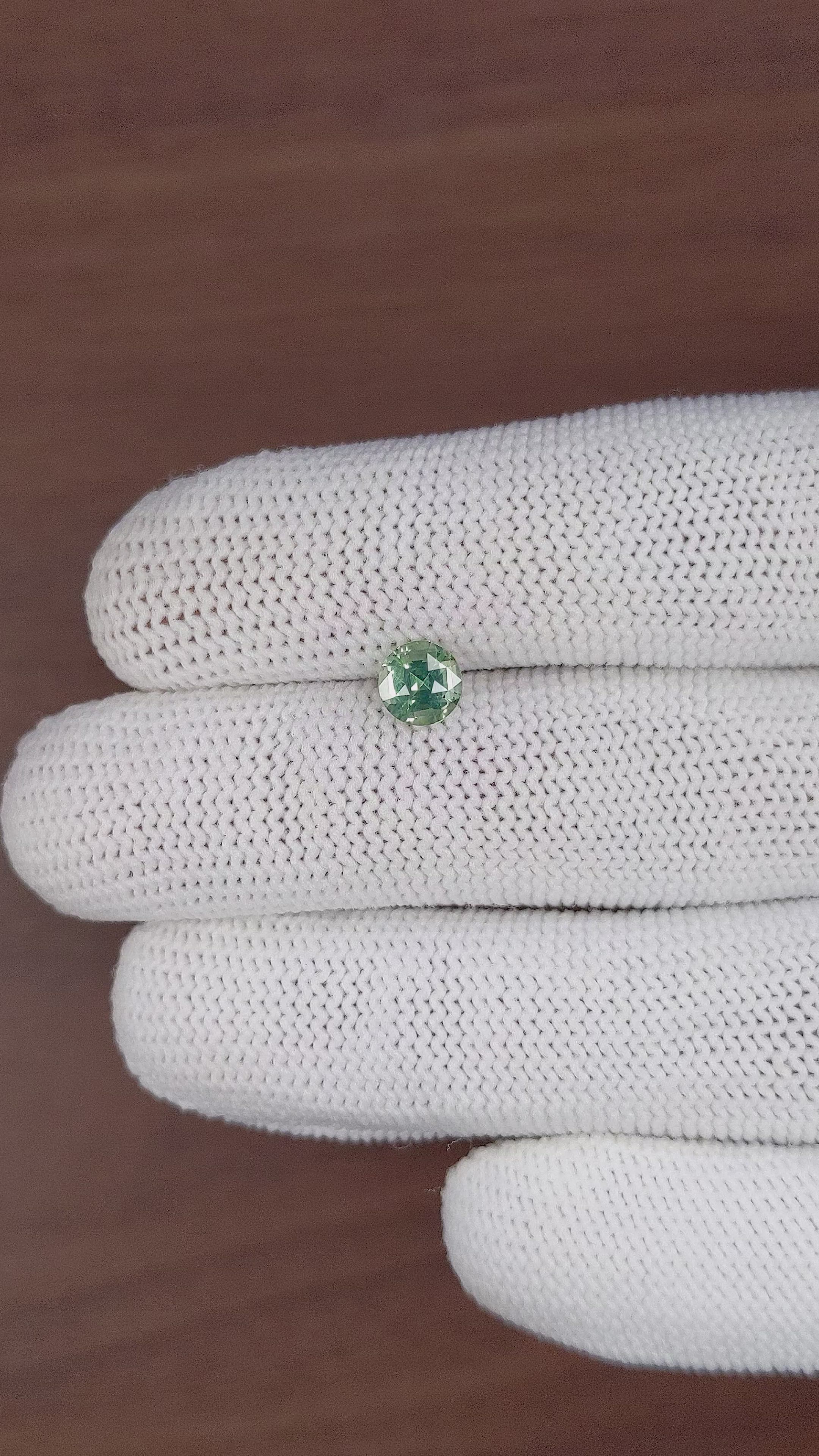 1.08 Ct. Bluish Green Sapphire from Madagascar Size Video
