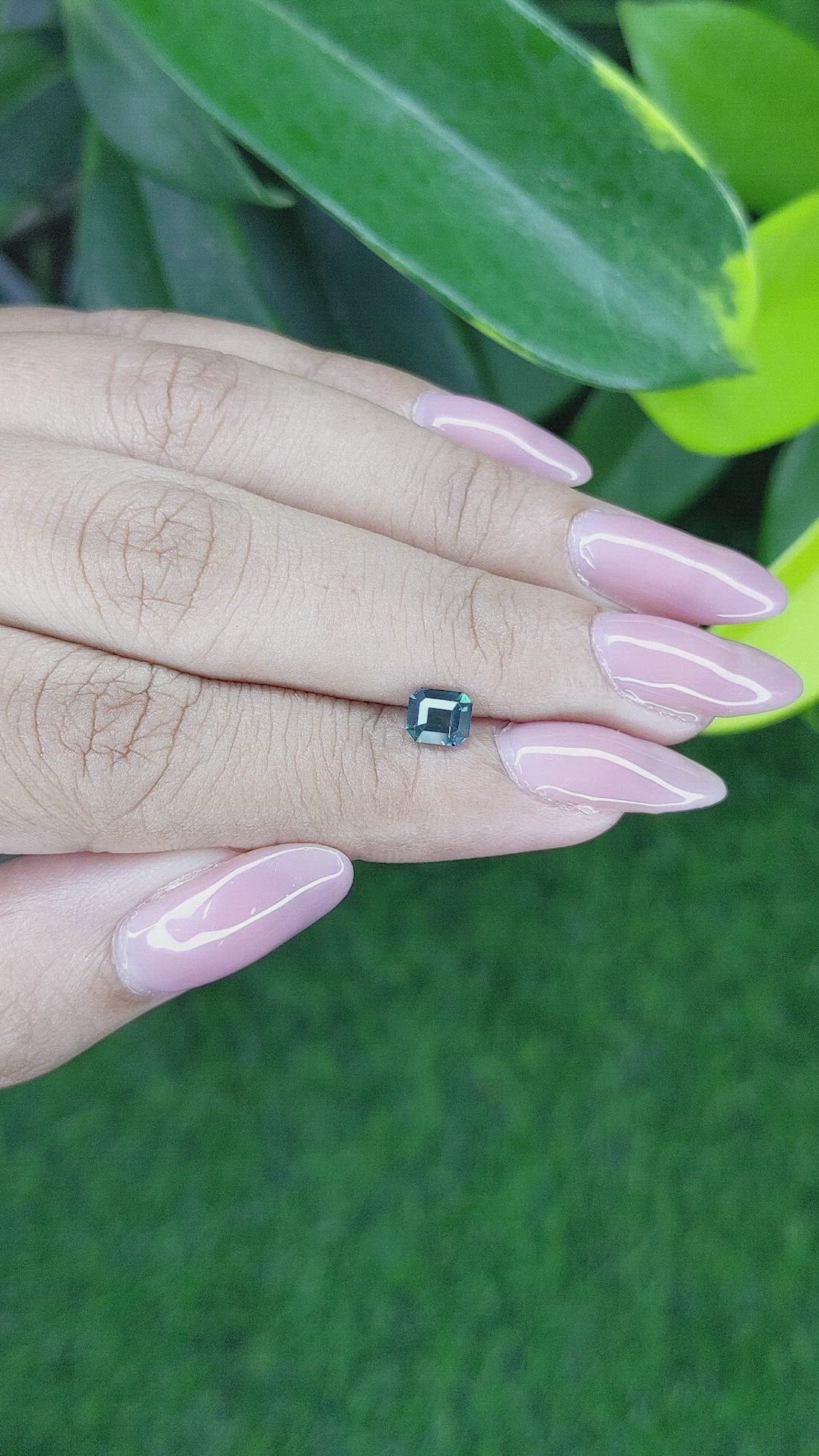 0.75 Ct. Bluish Green Sapphire from Madagascar Size Video