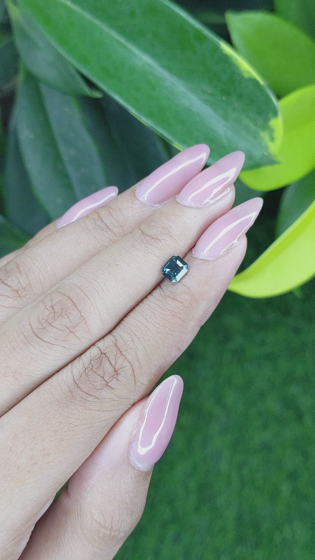 0.75 Ct. Bluish Green Sapphire from Madagascar Size Video