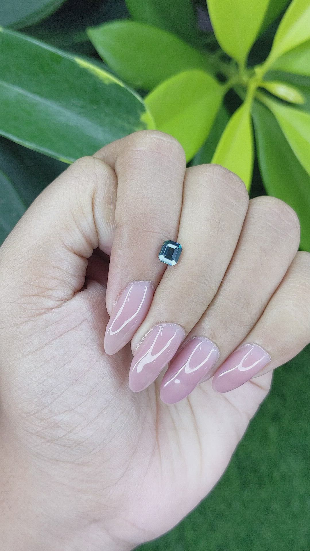 0.75 Ct. Bluish Green Sapphire from Madagascar Size Video