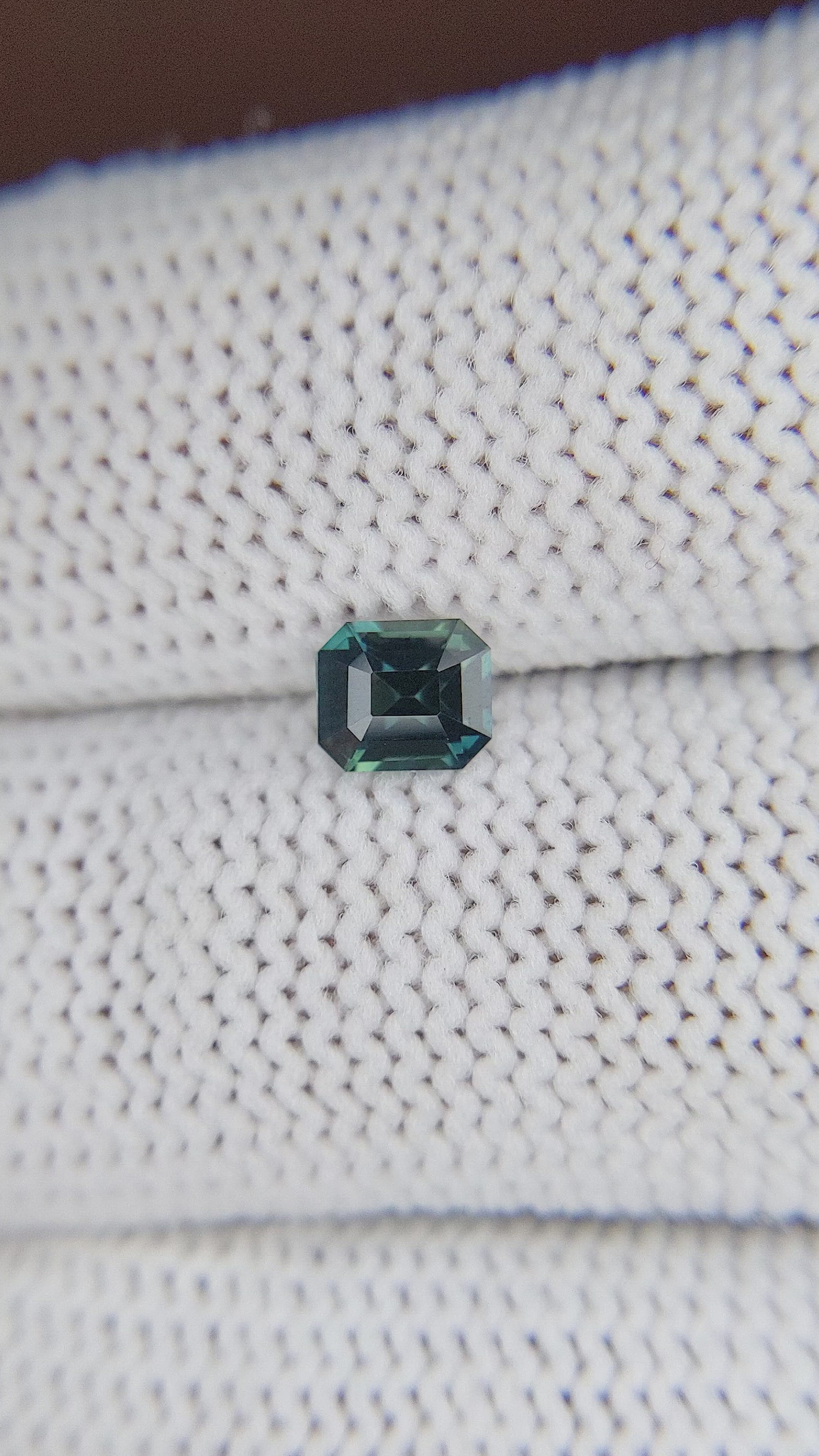 0.75 Ct. Bluish Green Sapphire from Madagascar Size Video