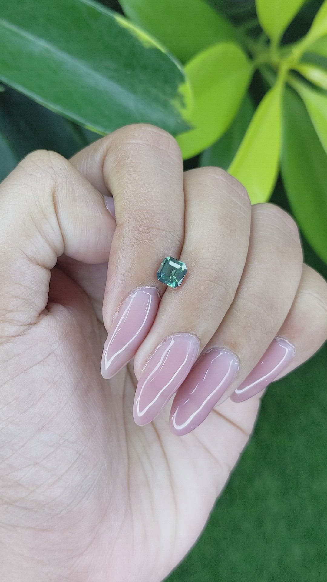 1.03 Ct. Bluish Green Sapphire from Madagascar Size Video