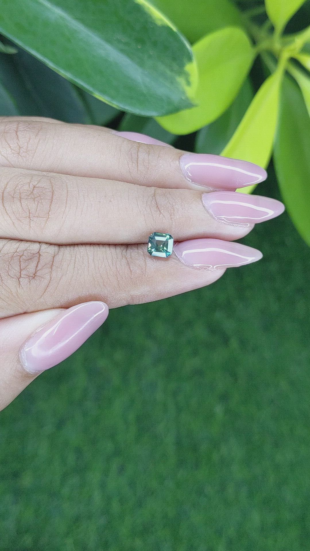 1.03 Ct. Bluish Green Sapphire from Madagascar Size Video