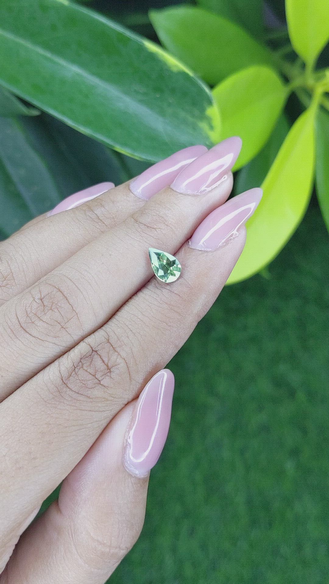 1.03 Ct. Bluish Green Sapphire from Madagascar Size Video