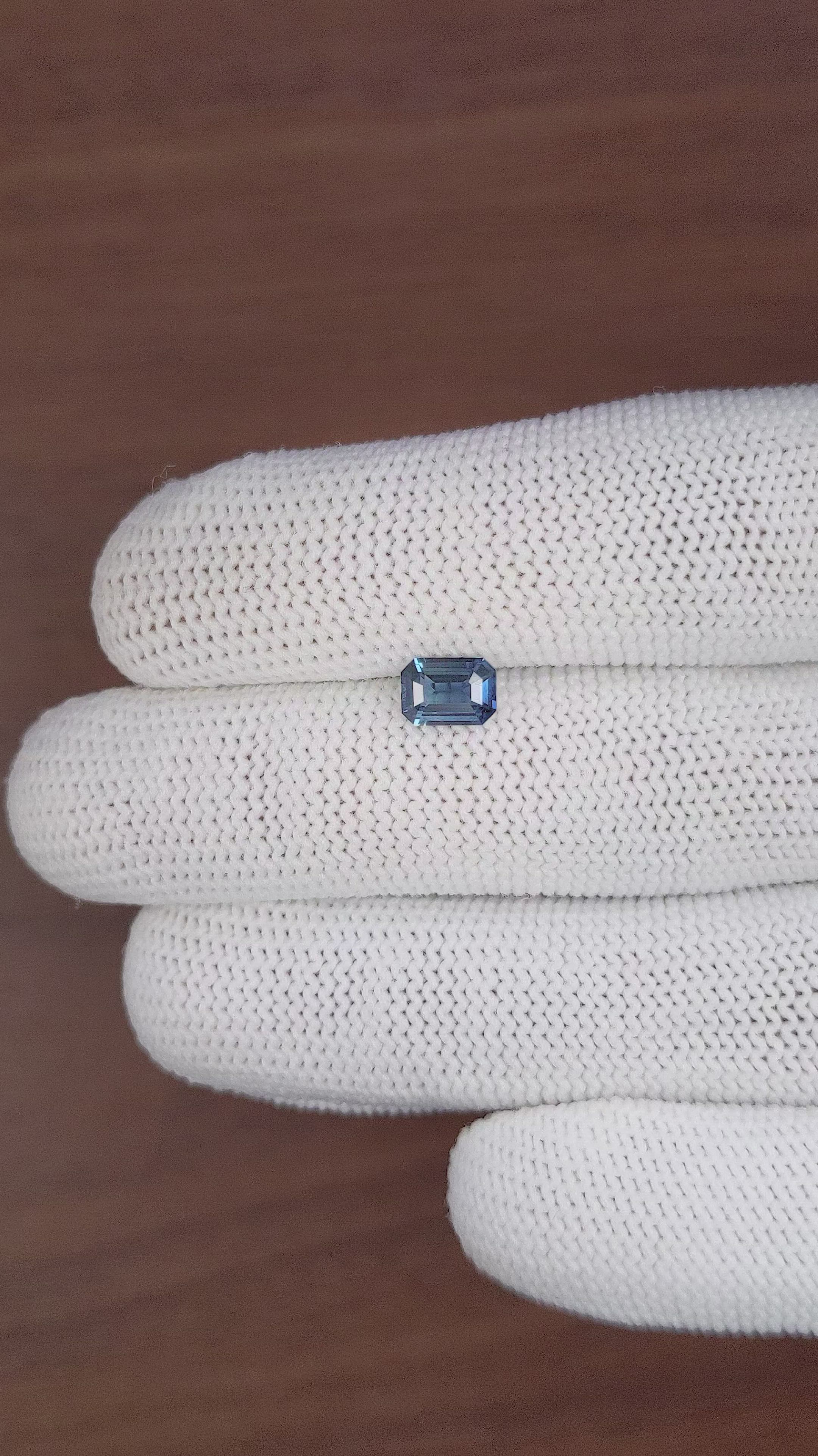 1.06 Ct. Greenish Blue Sapphire from Madagascar Size Video