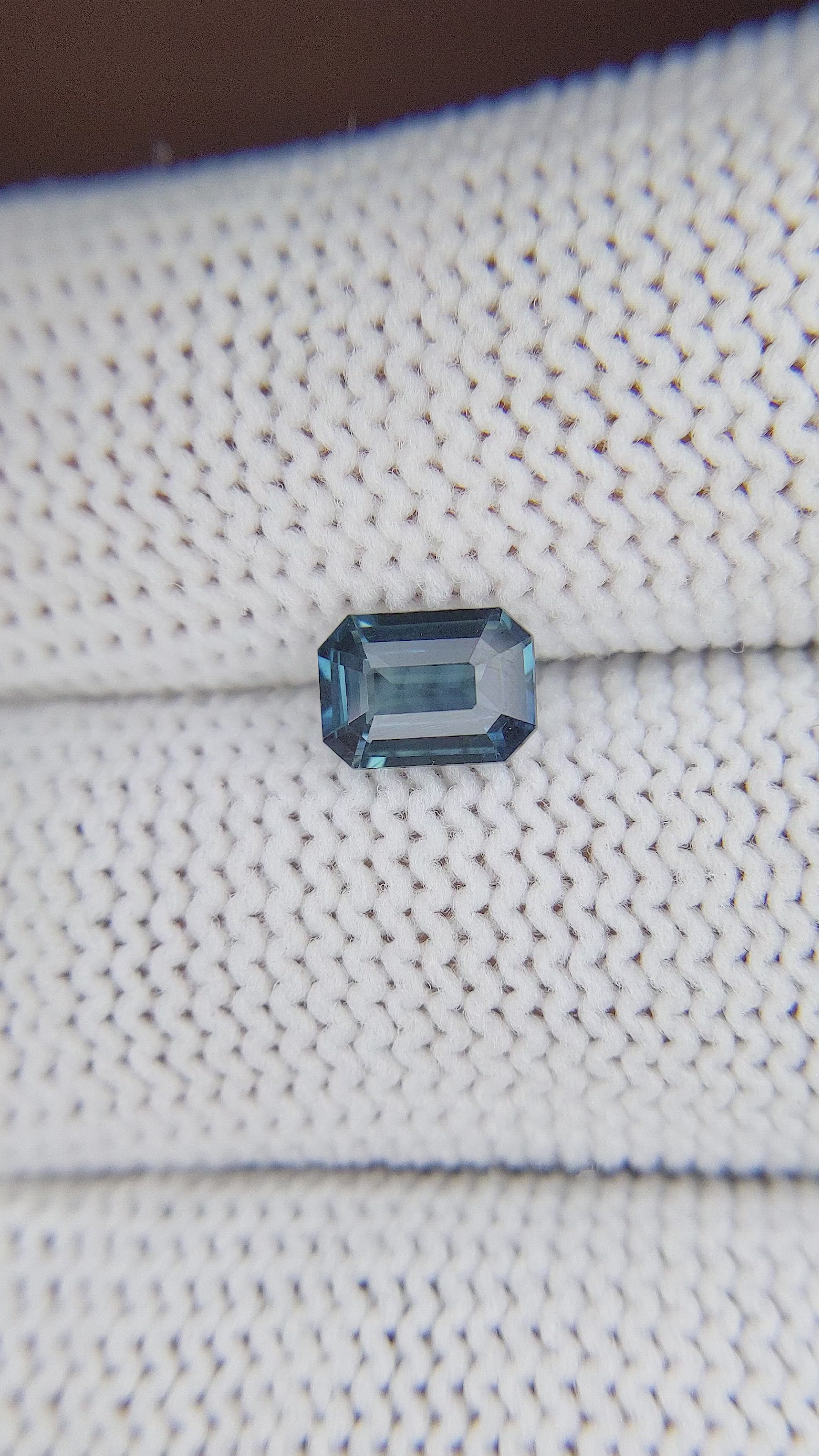 1.06 Ct. Greenish Blue Sapphire from Madagascar Size Video