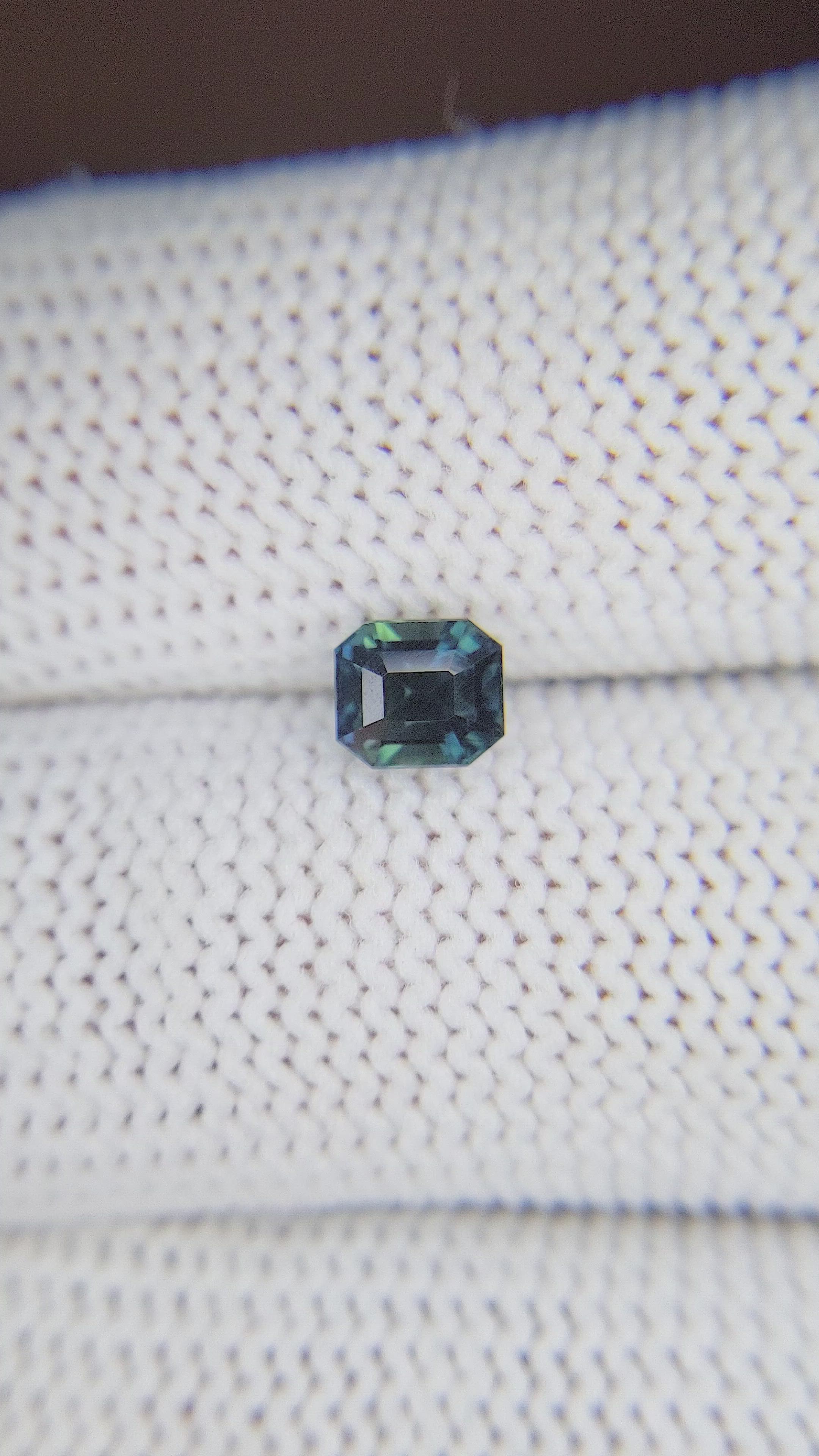 1.04 Ct. Bluish Green Sapphire from Madagascar Size Video
