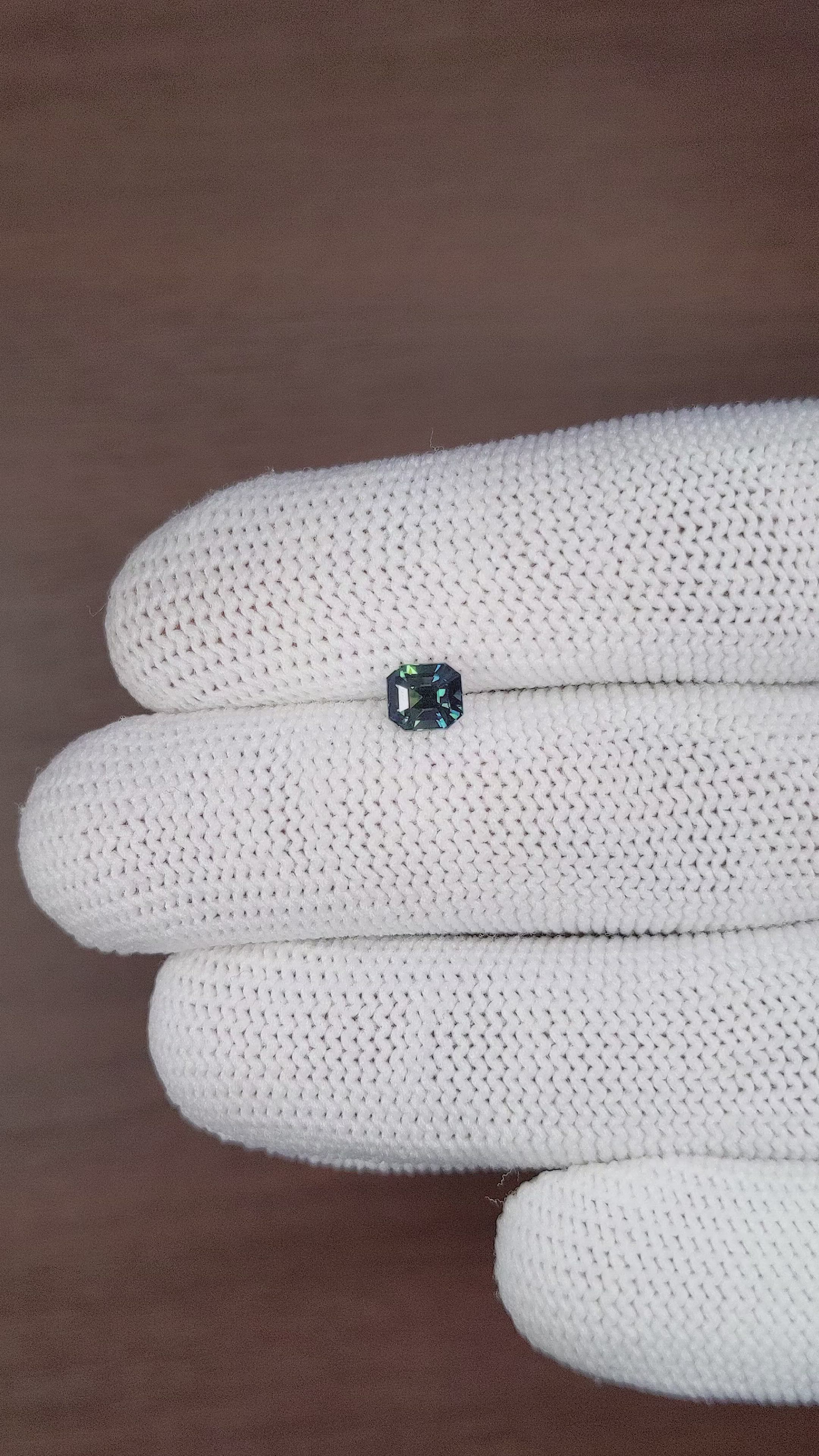 1.04 Ct. Bluish Green Sapphire from Madagascar Size Video