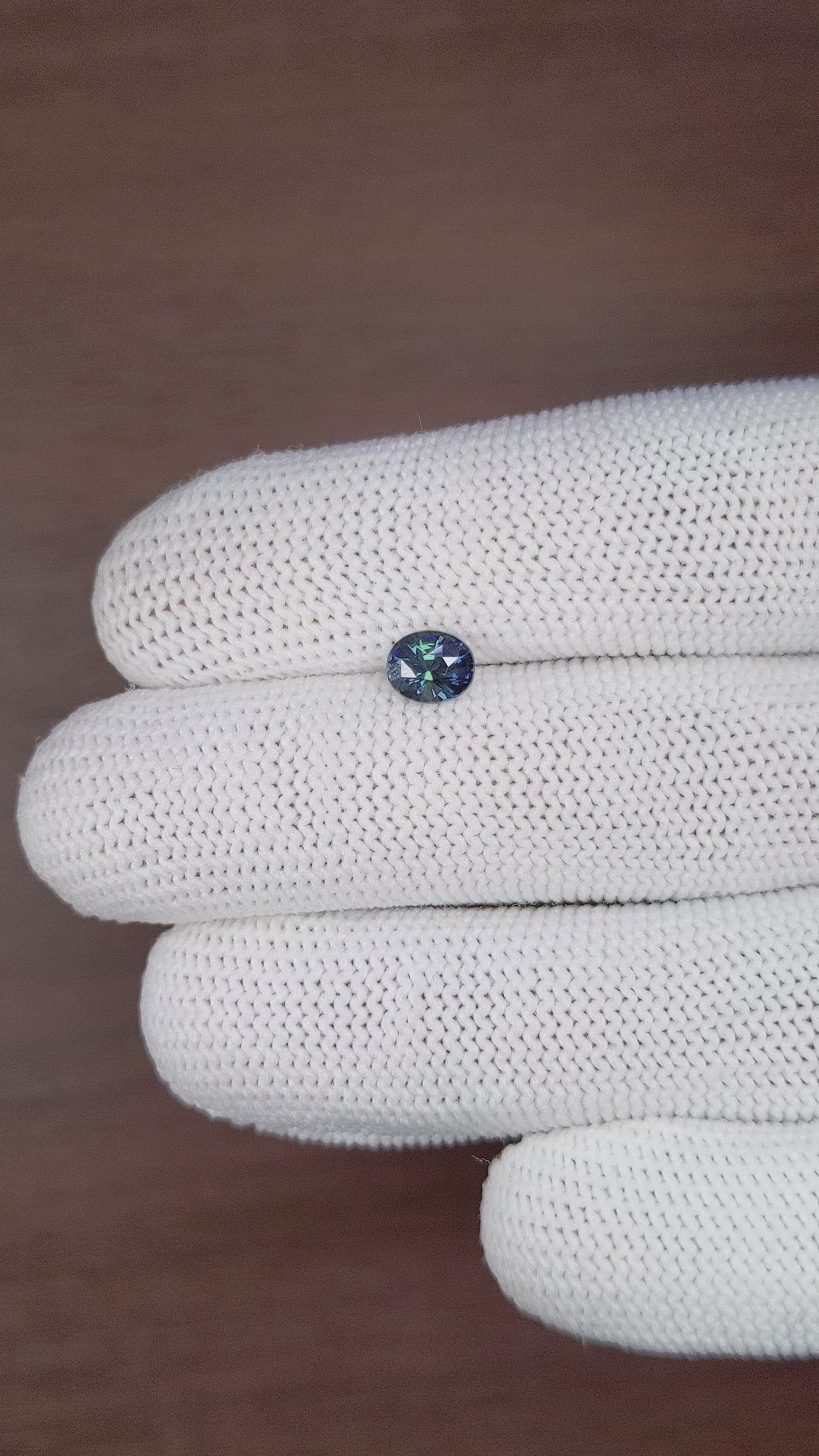 1.04 Ct. Greenish Blue Sapphire from Madagascar Size Video