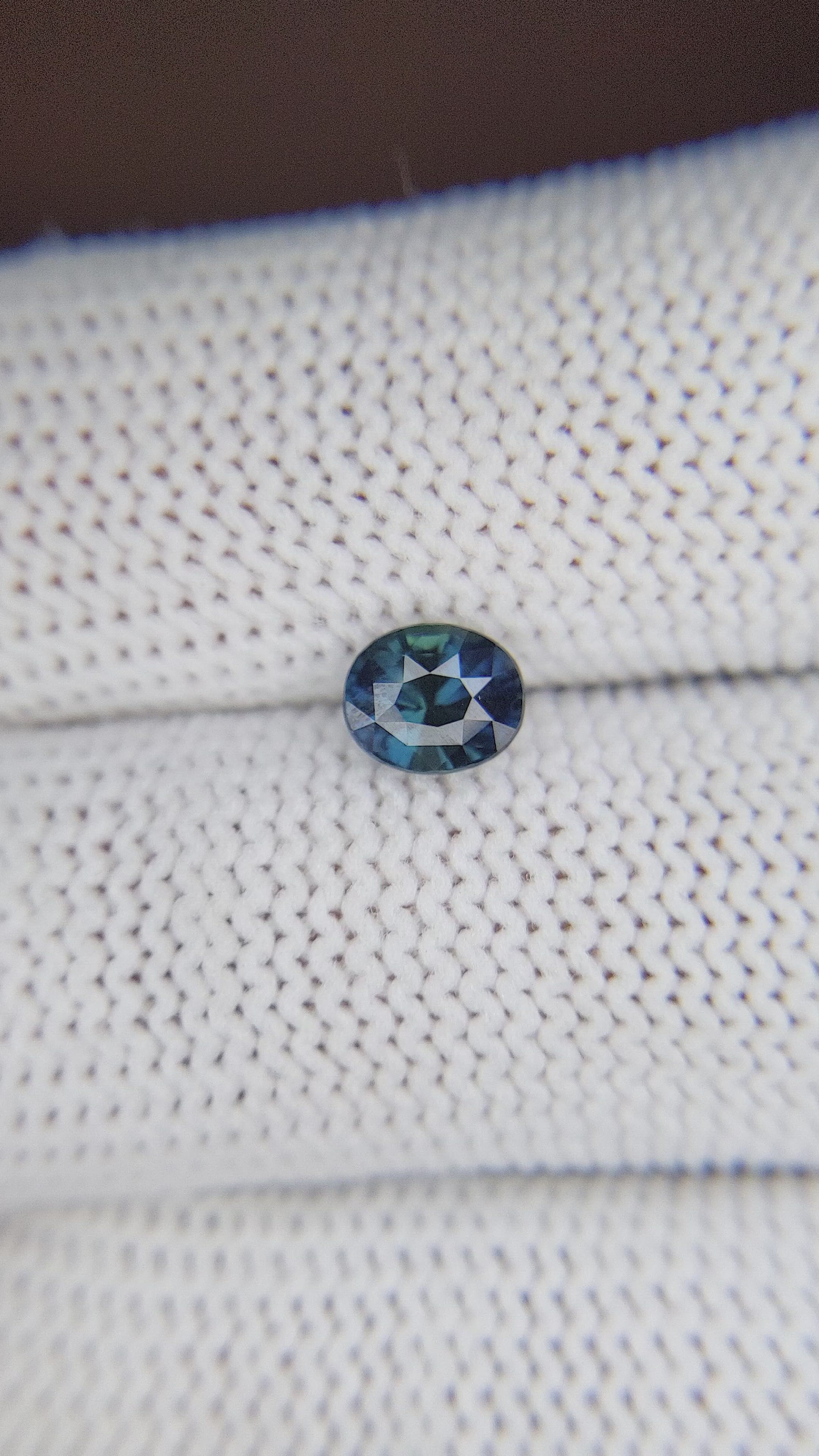 1.04 Ct. Greenish Blue Sapphire from Madagascar Size Video