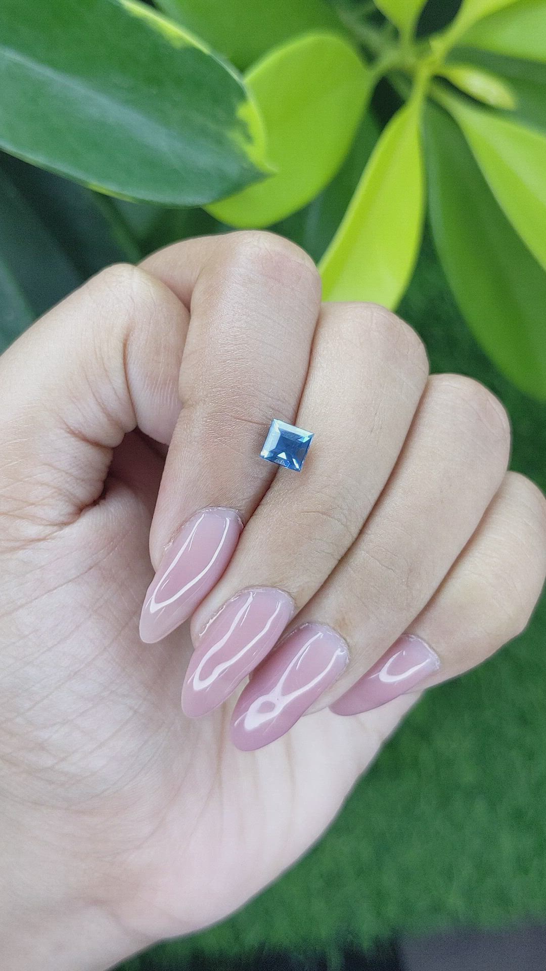 1.11 Ct. Greenish Blue Sapphire from Madagascar Size Video