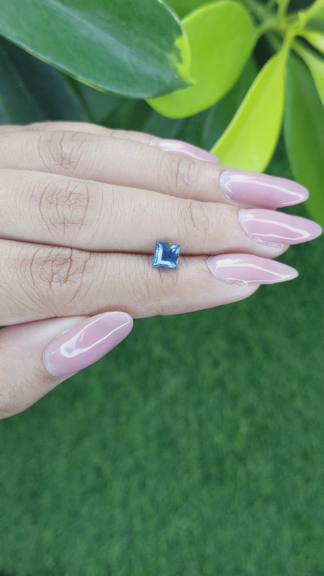 1.11 Ct. Greenish Blue Sapphire from Madagascar Size Video