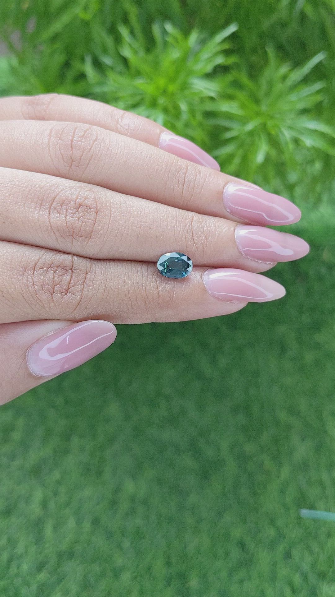 1.49 Ct. Greenish Blue Sapphire from Madagascar Size Video