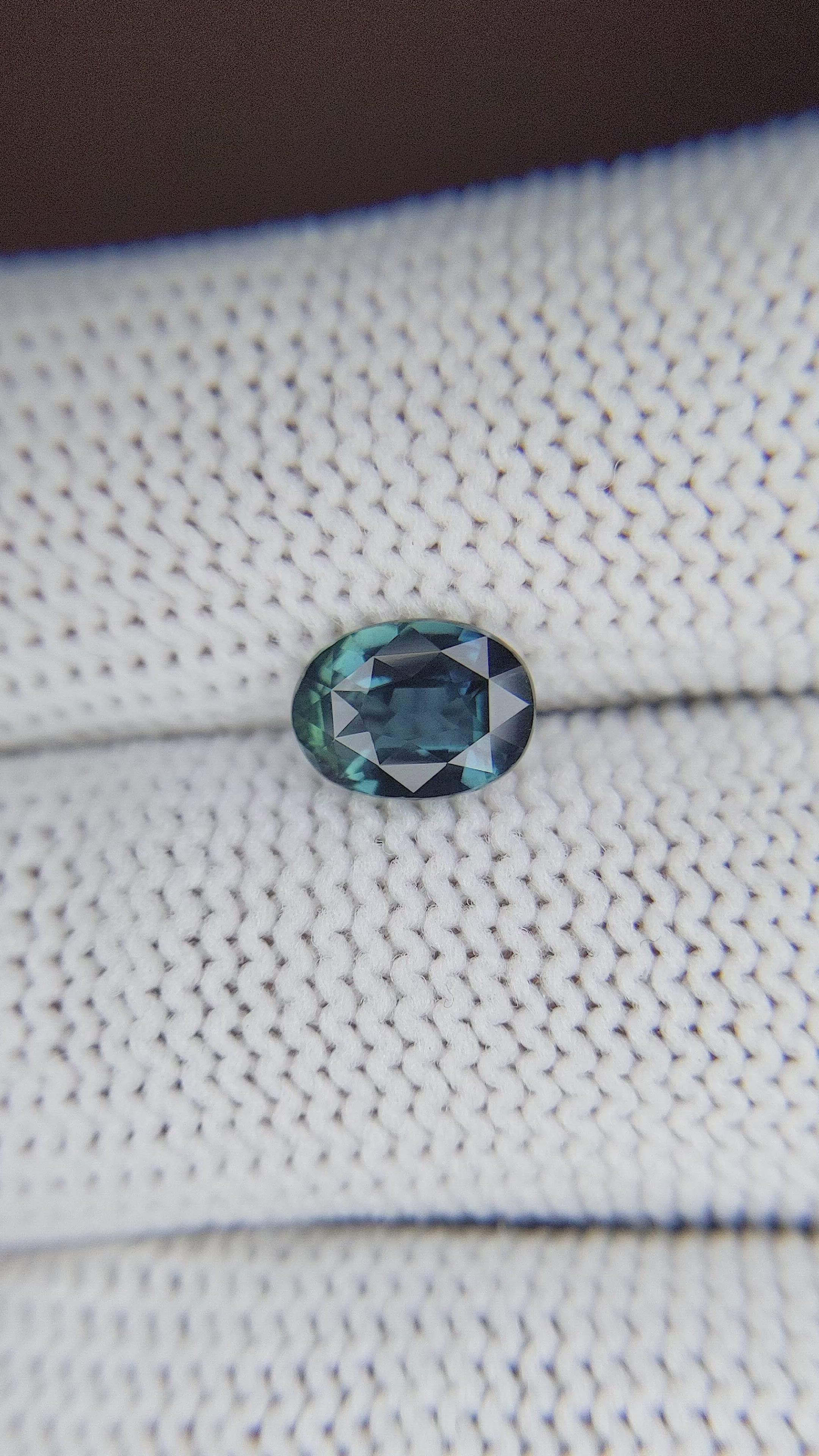 1.49 Ct. Greenish Blue Sapphire from Madagascar Size Video