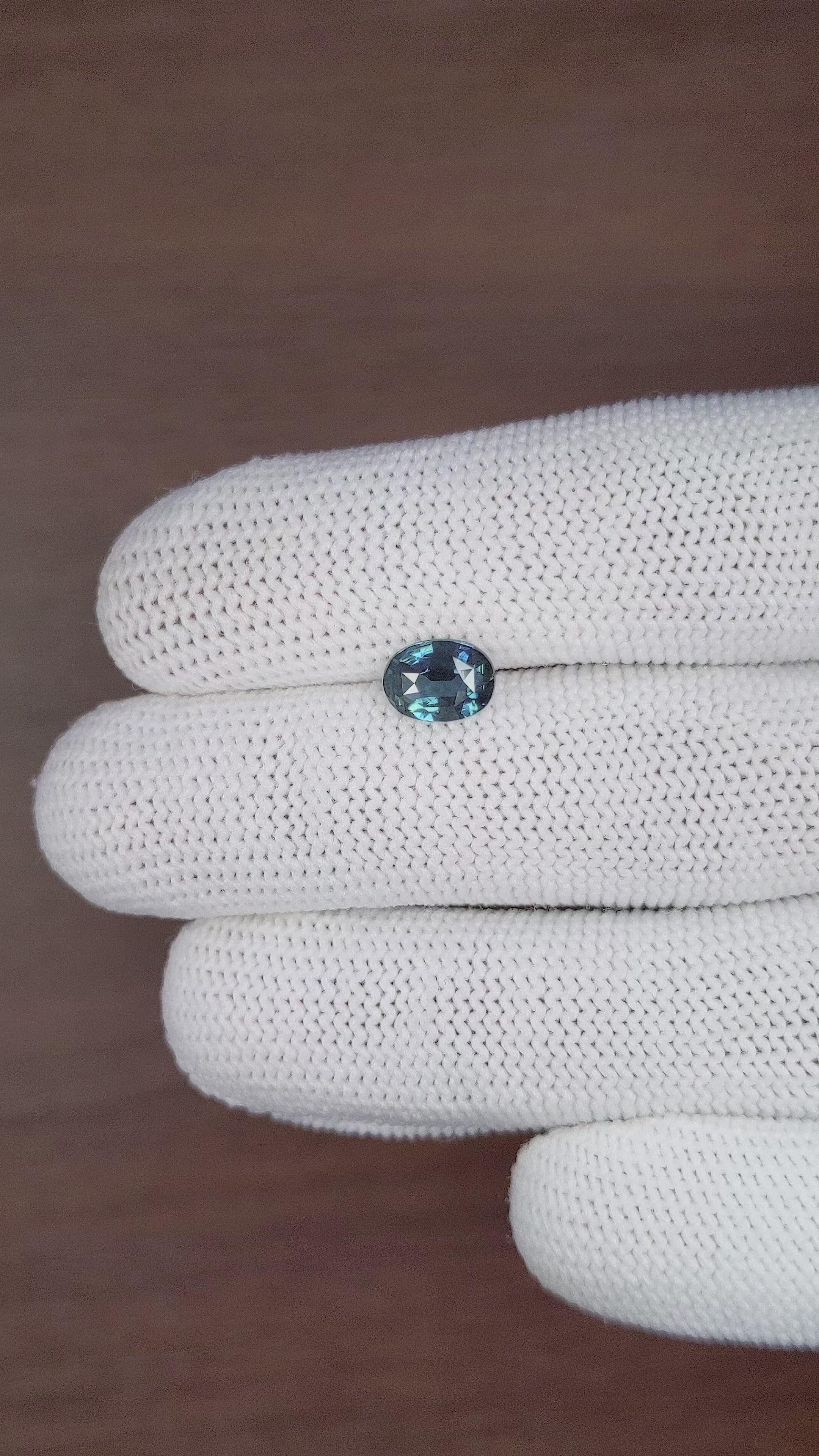 1.49 Ct. Greenish Blue Sapphire from Madagascar Size Video