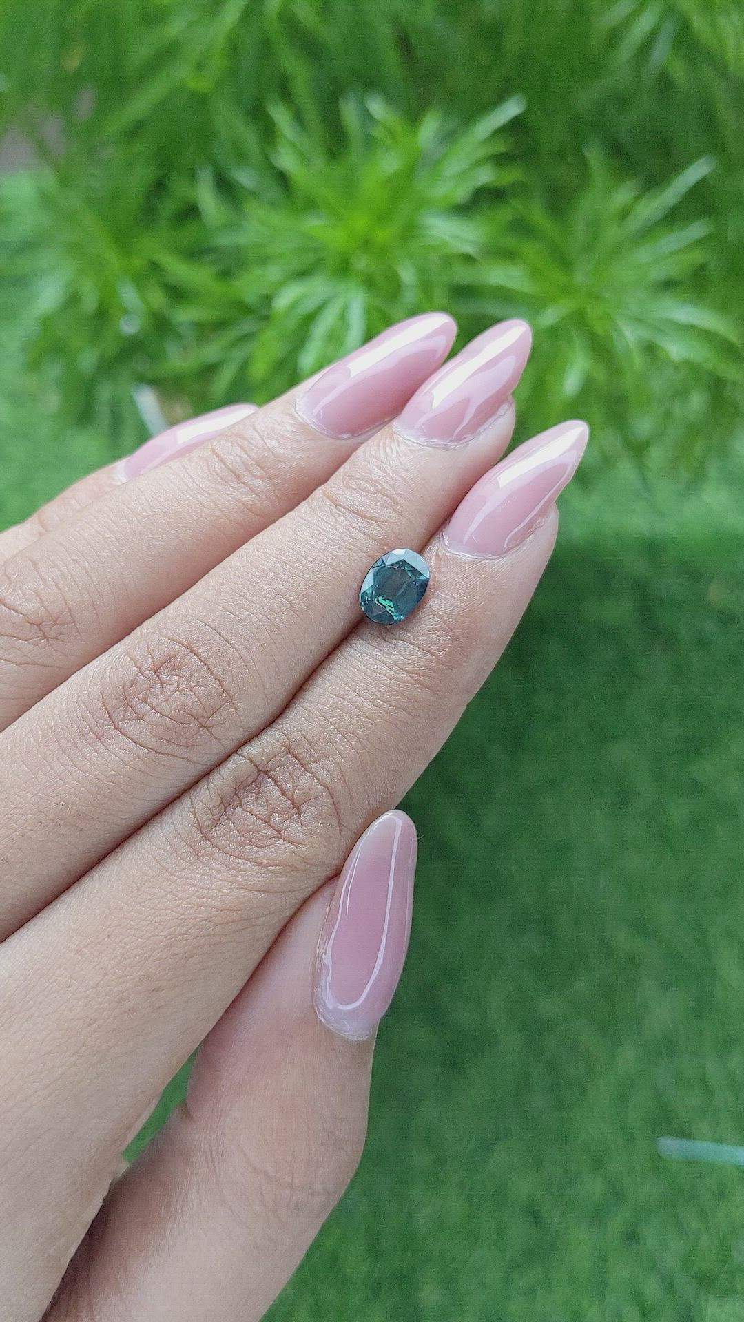 1.49 Ct. Greenish Blue Sapphire from Madagascar Size Video