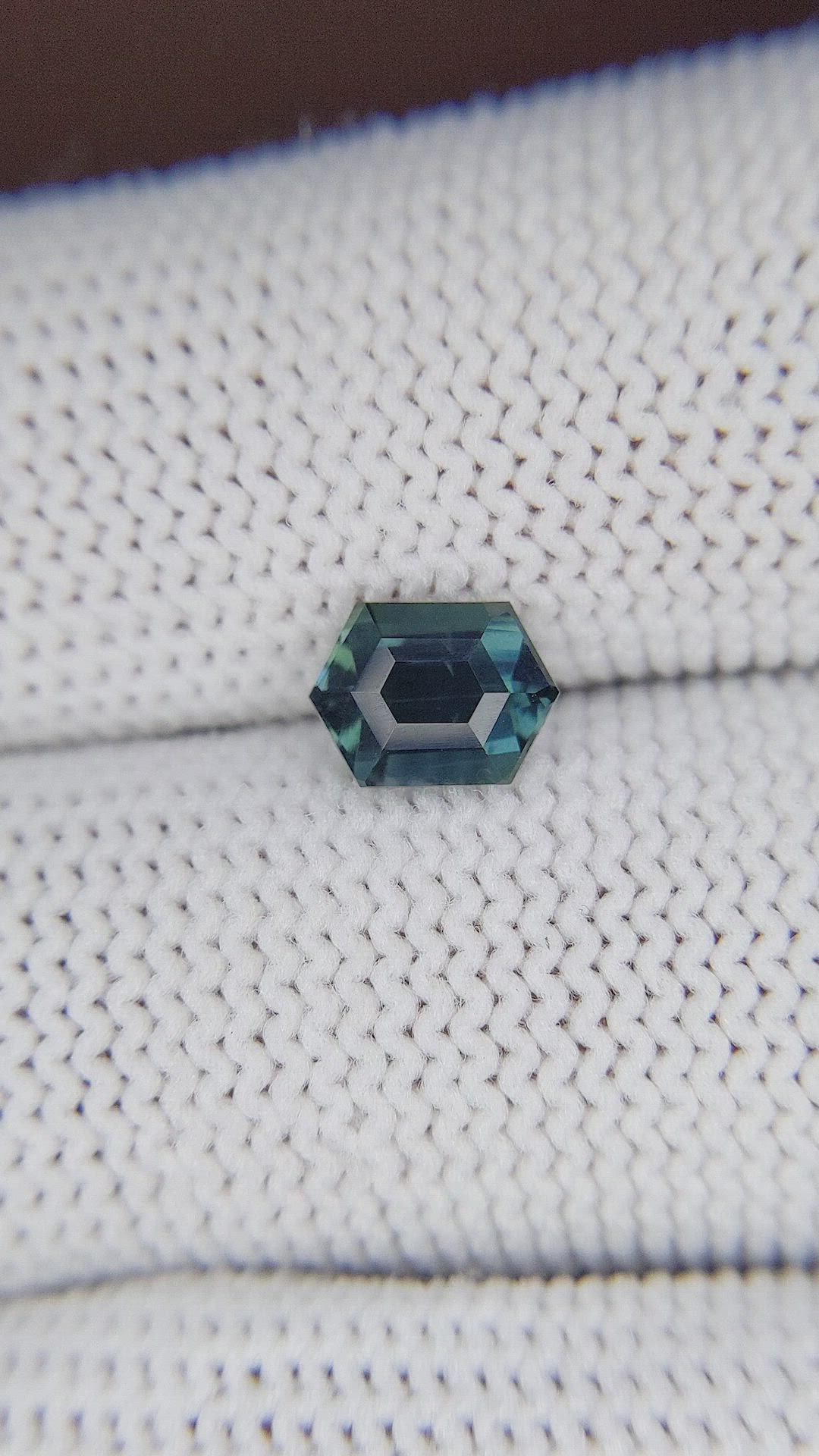 1.52 Ct. Greenish Blue Sapphire from Madagascar Size Video
