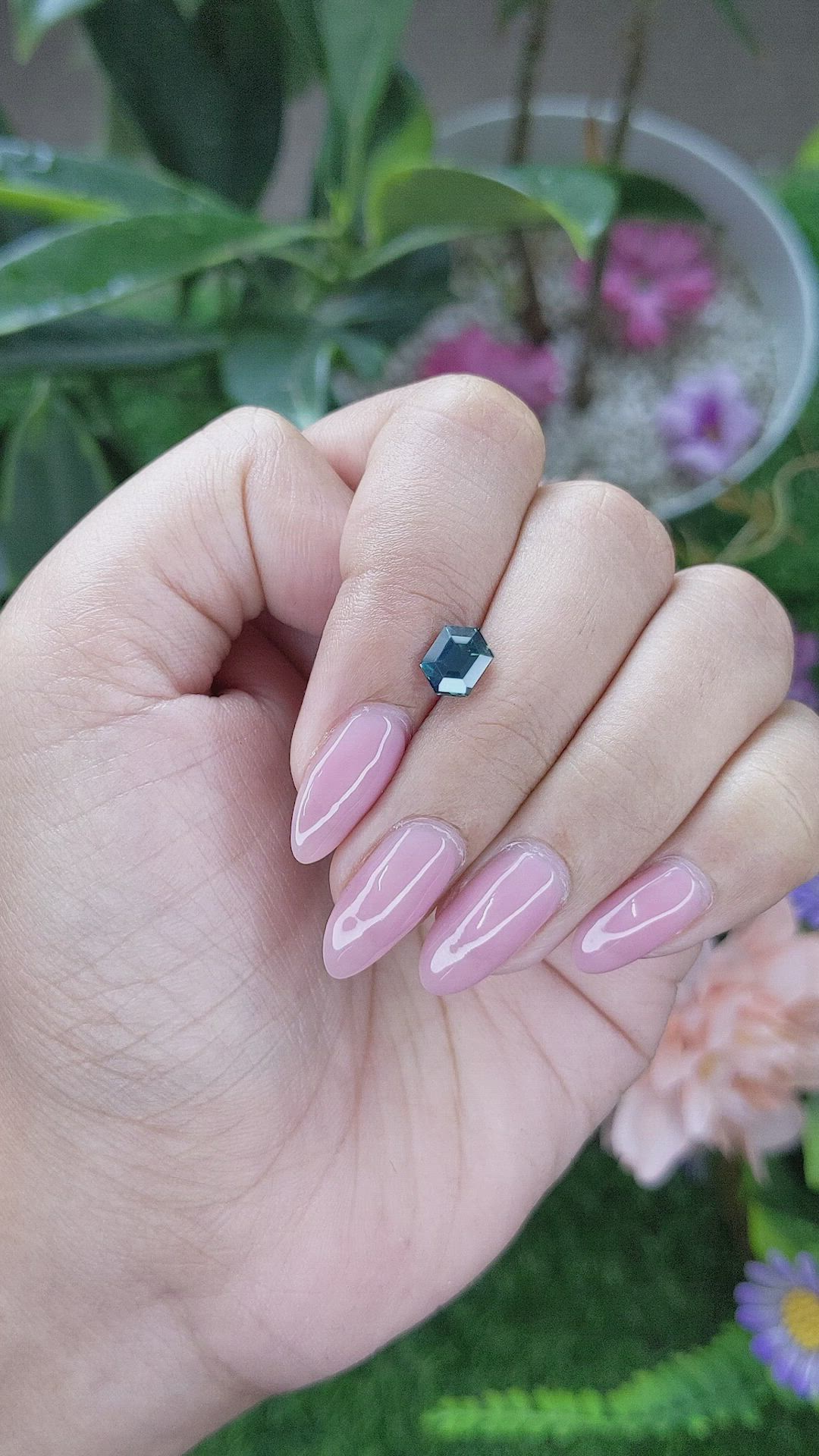 1.52 Ct. Greenish Blue Sapphire from Madagascar Size Video