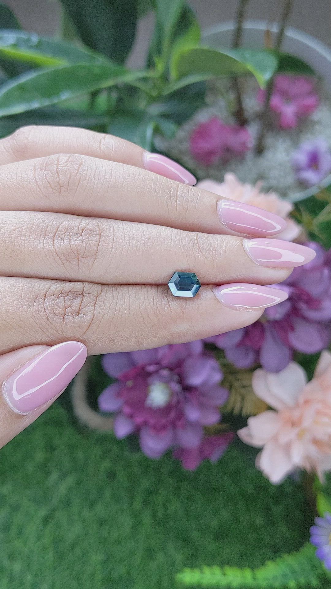 1.52 Ct. Greenish Blue Sapphire from Madagascar Size Video