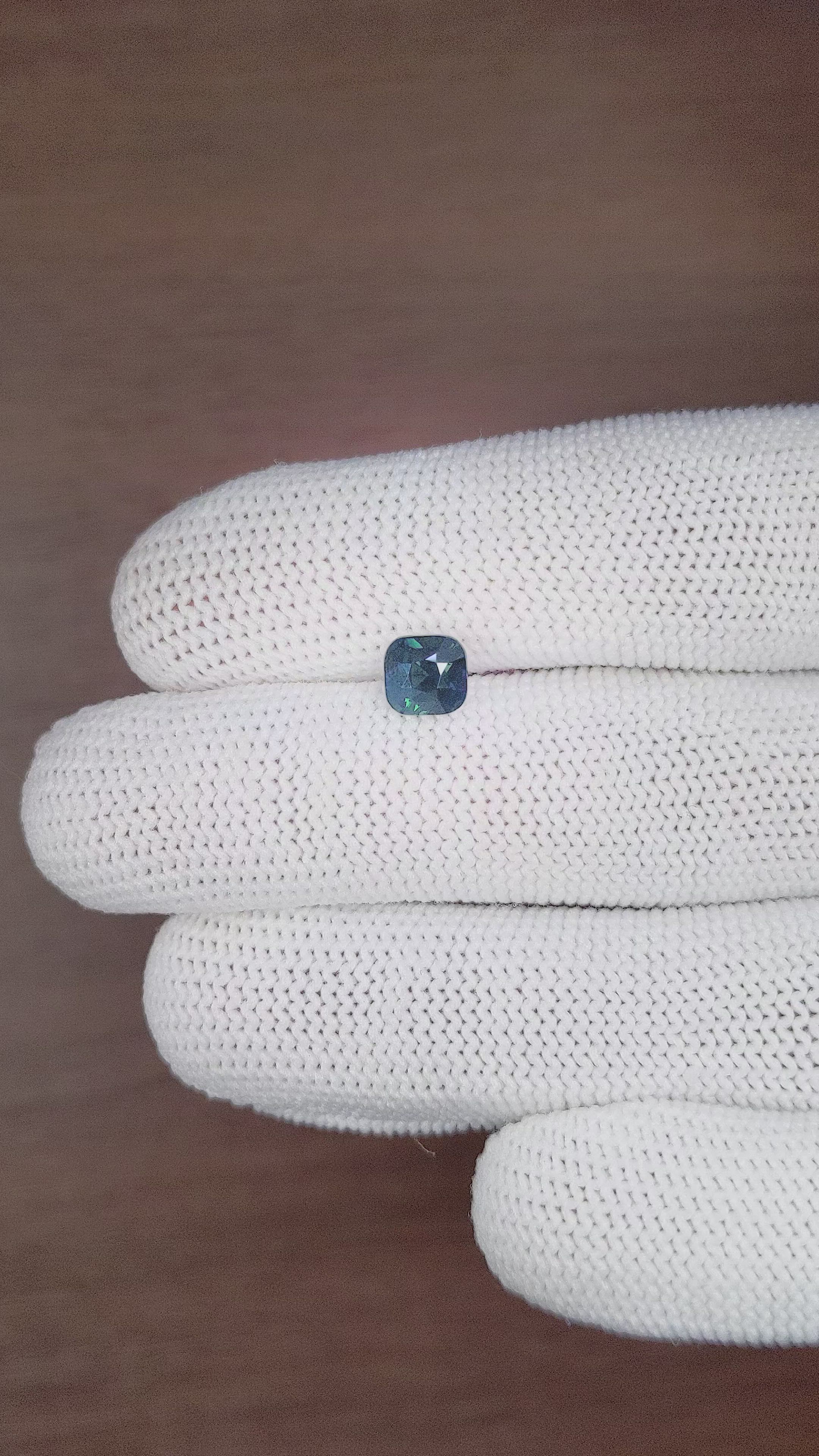 1.54 Ct. Greenish Blue Sapphire from Madagascar Size Video